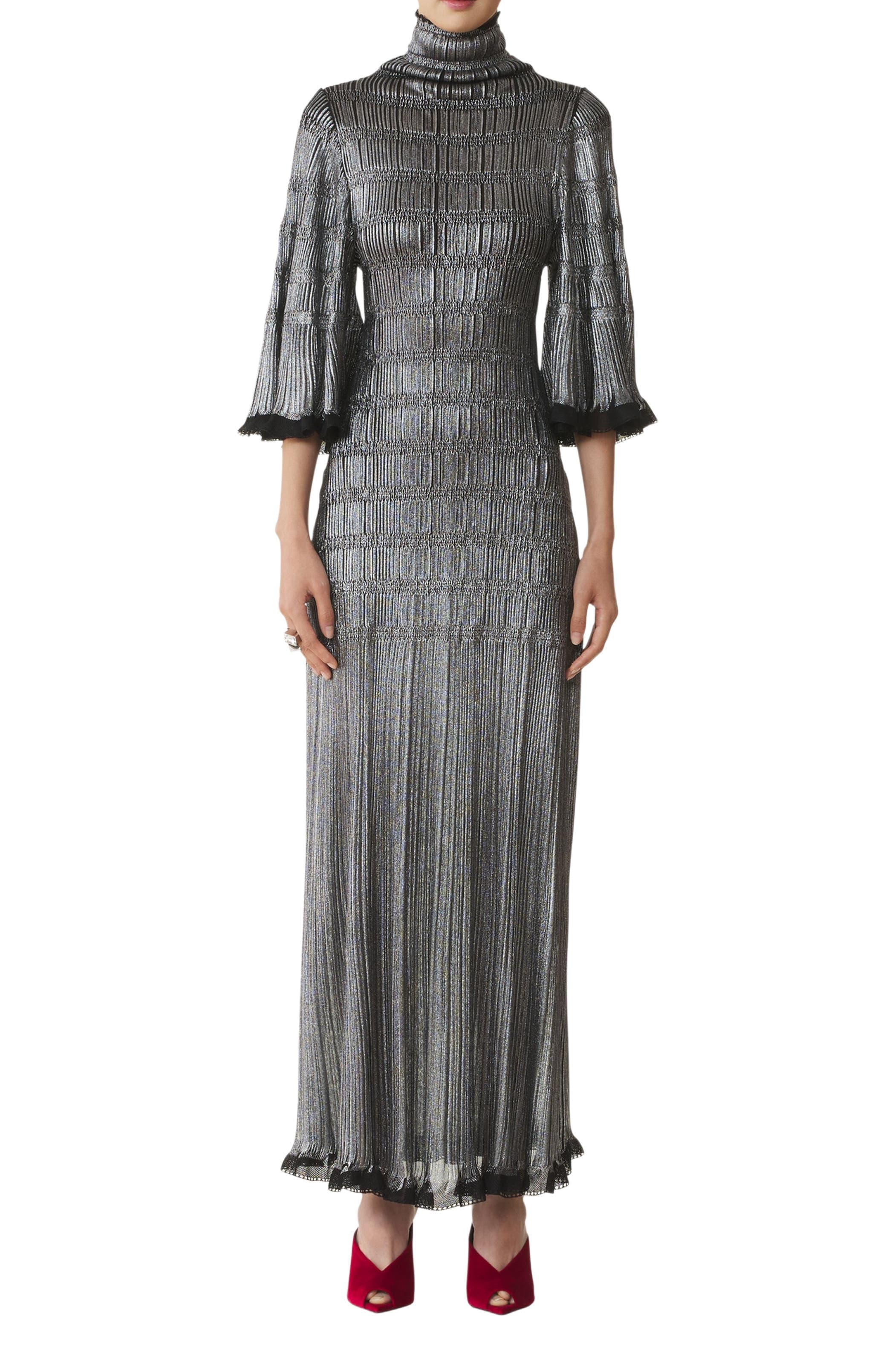 Midi Dress In Metallic Viscose - image 1