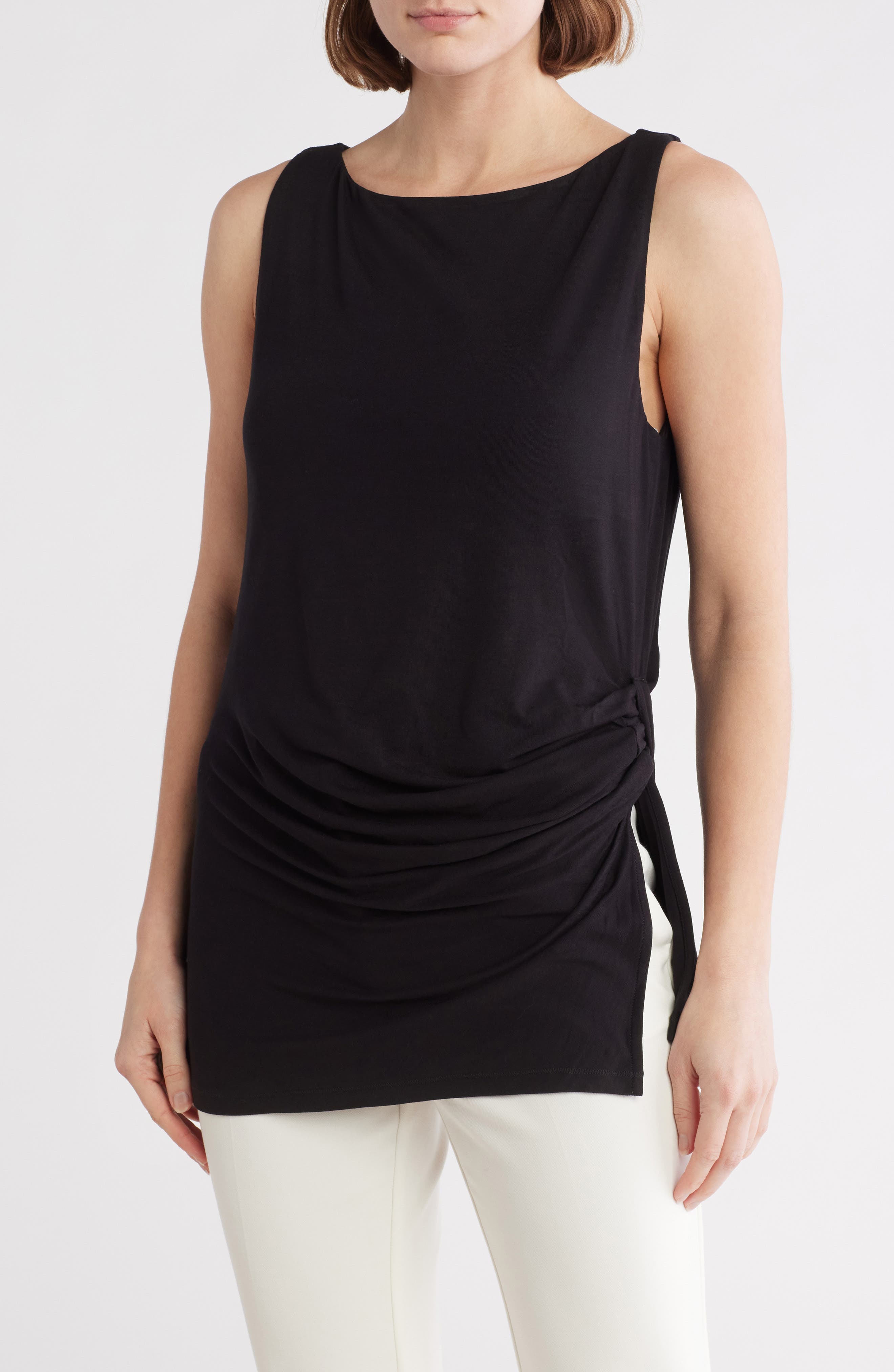 Side Ruched Sleeveless Top - image 1