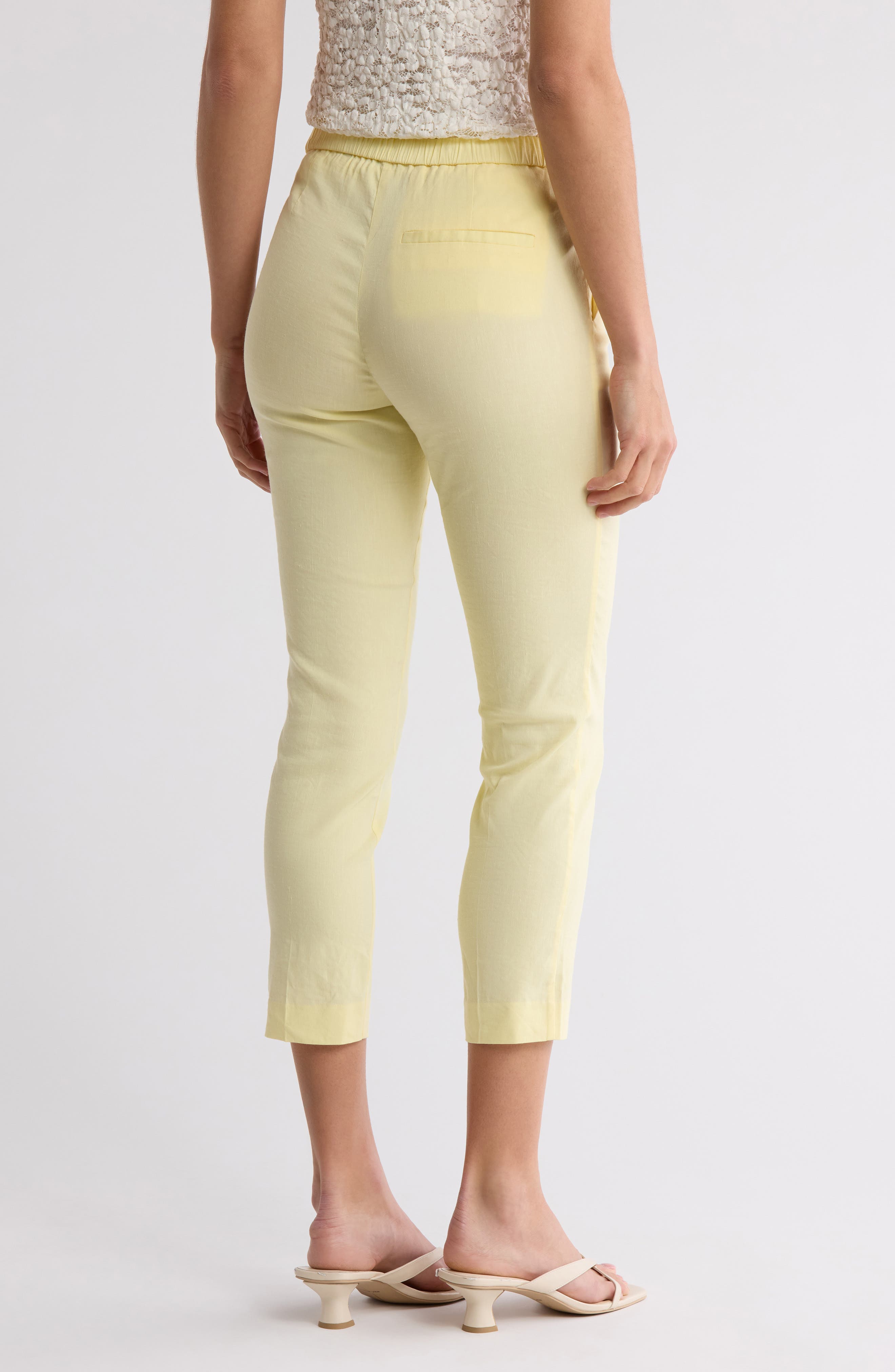 Treeca Linen Blend Pull-On Crop Pants - image 2