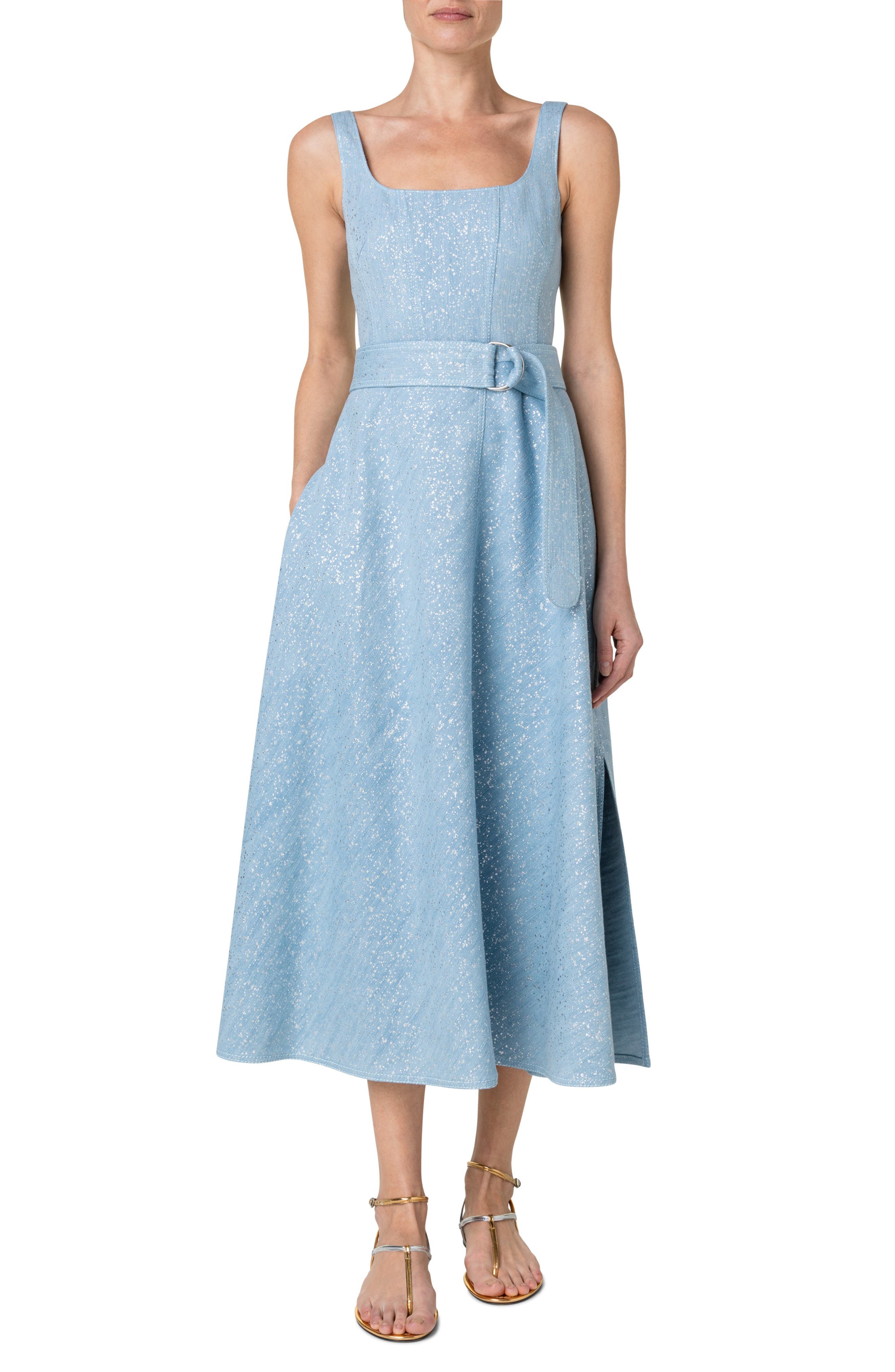 Sparkle Cotton Stretch Denim Sundress - image 1