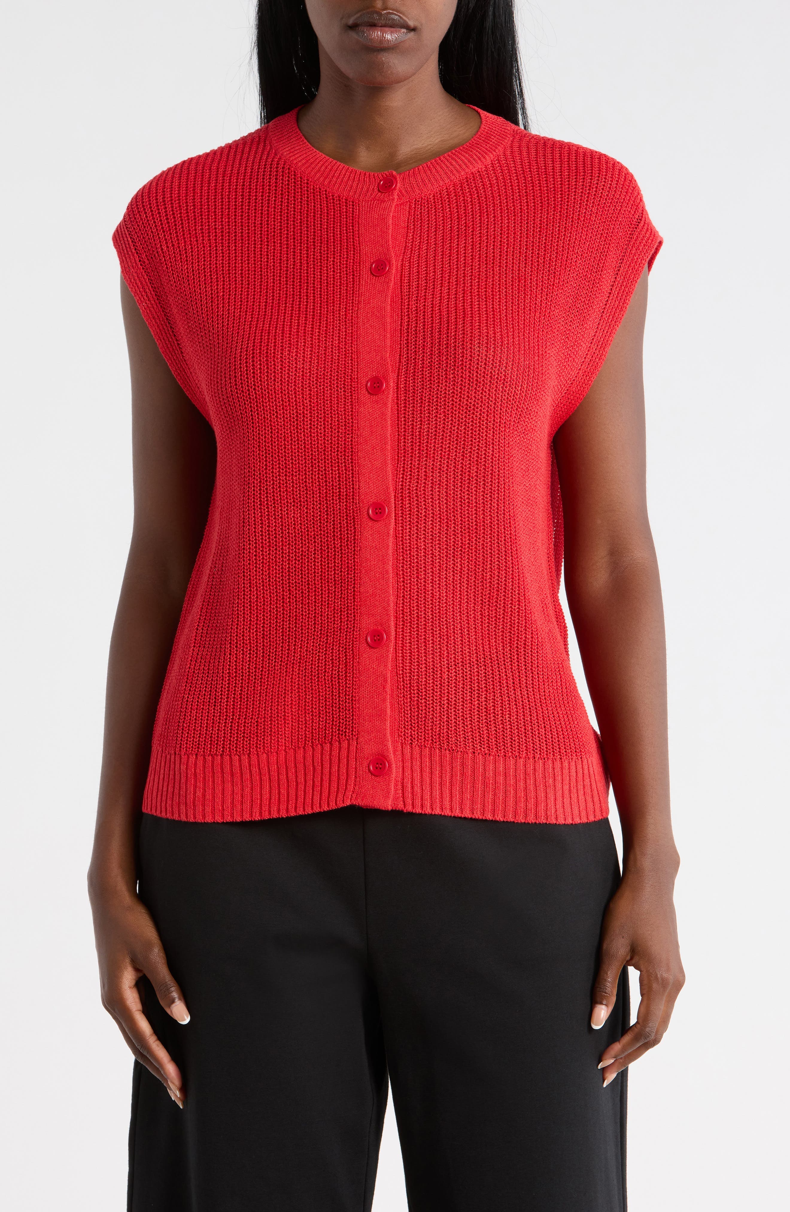 Organic Linen & Organic Cotton Sweater Vest - image 1