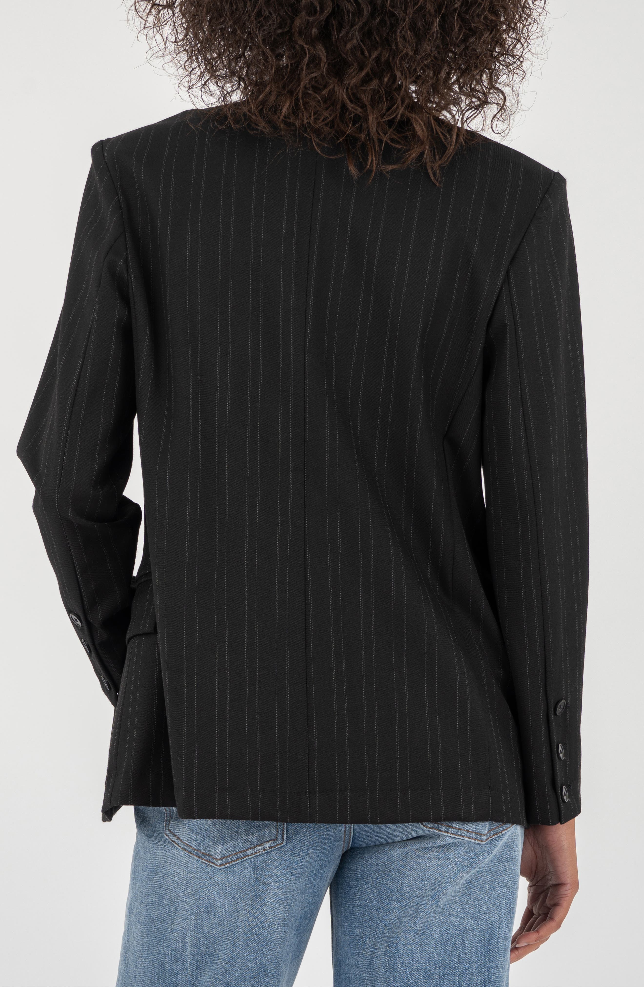 Ellie Pinstripe Stretch Cotton Blend Blazer - image 2
