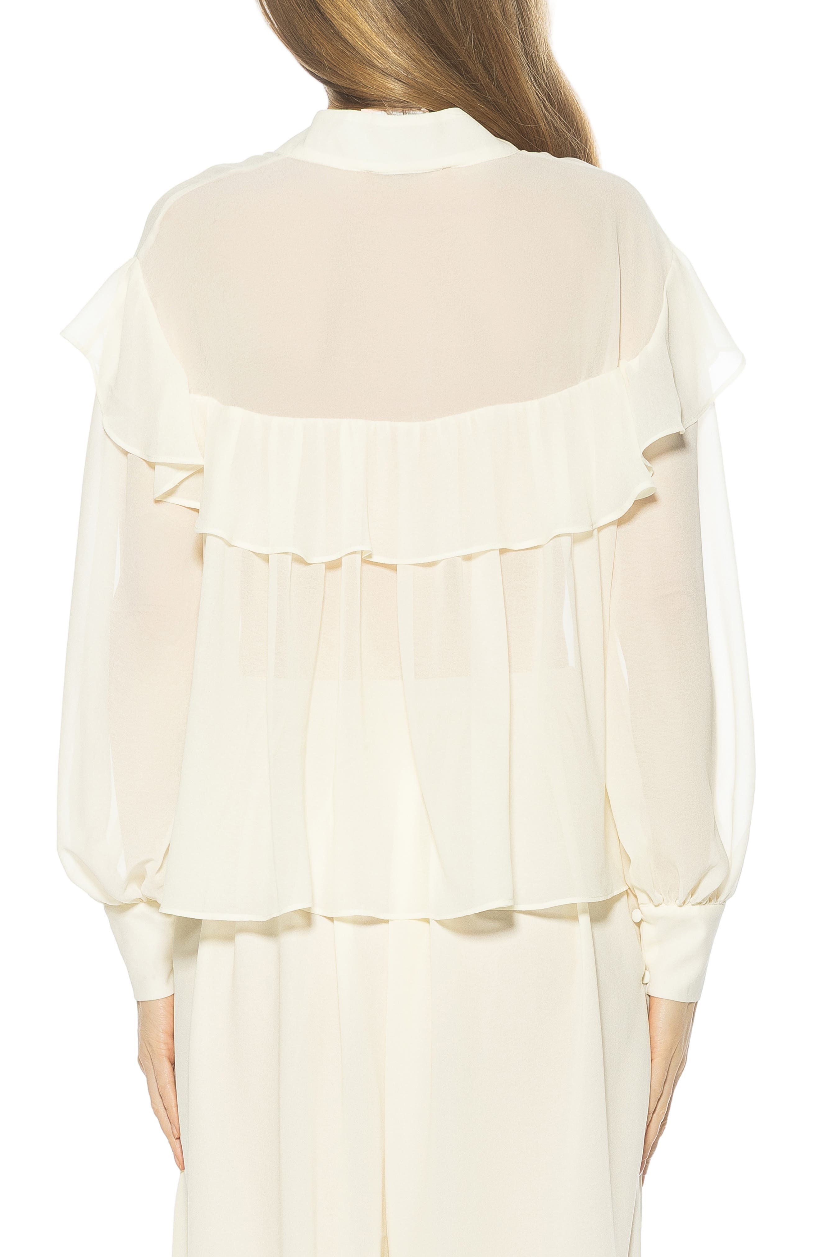 Solace Ruffle Long Sleeve Button-Up Top - image 2