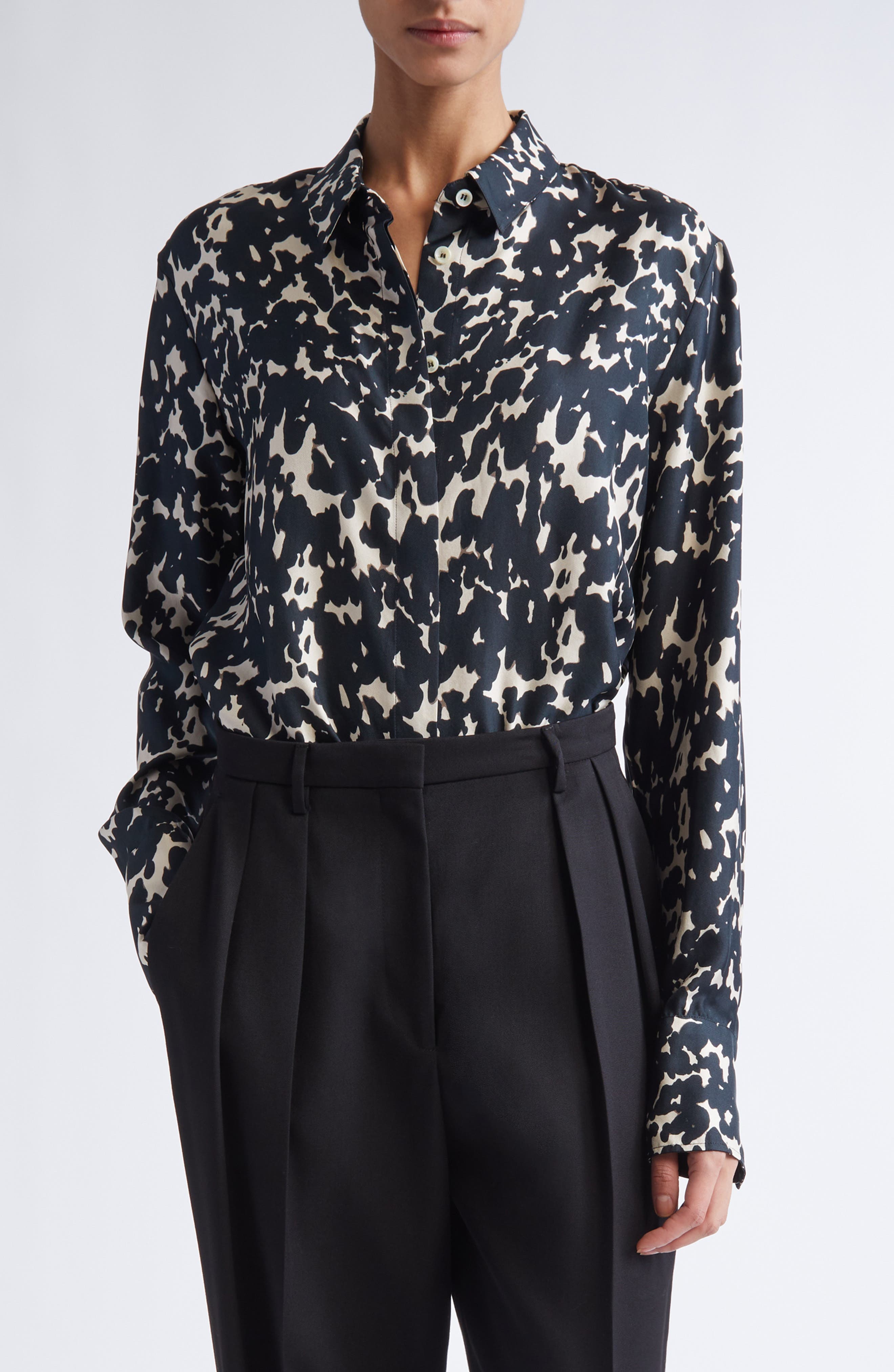Chika Print Silk Shirt - image 1