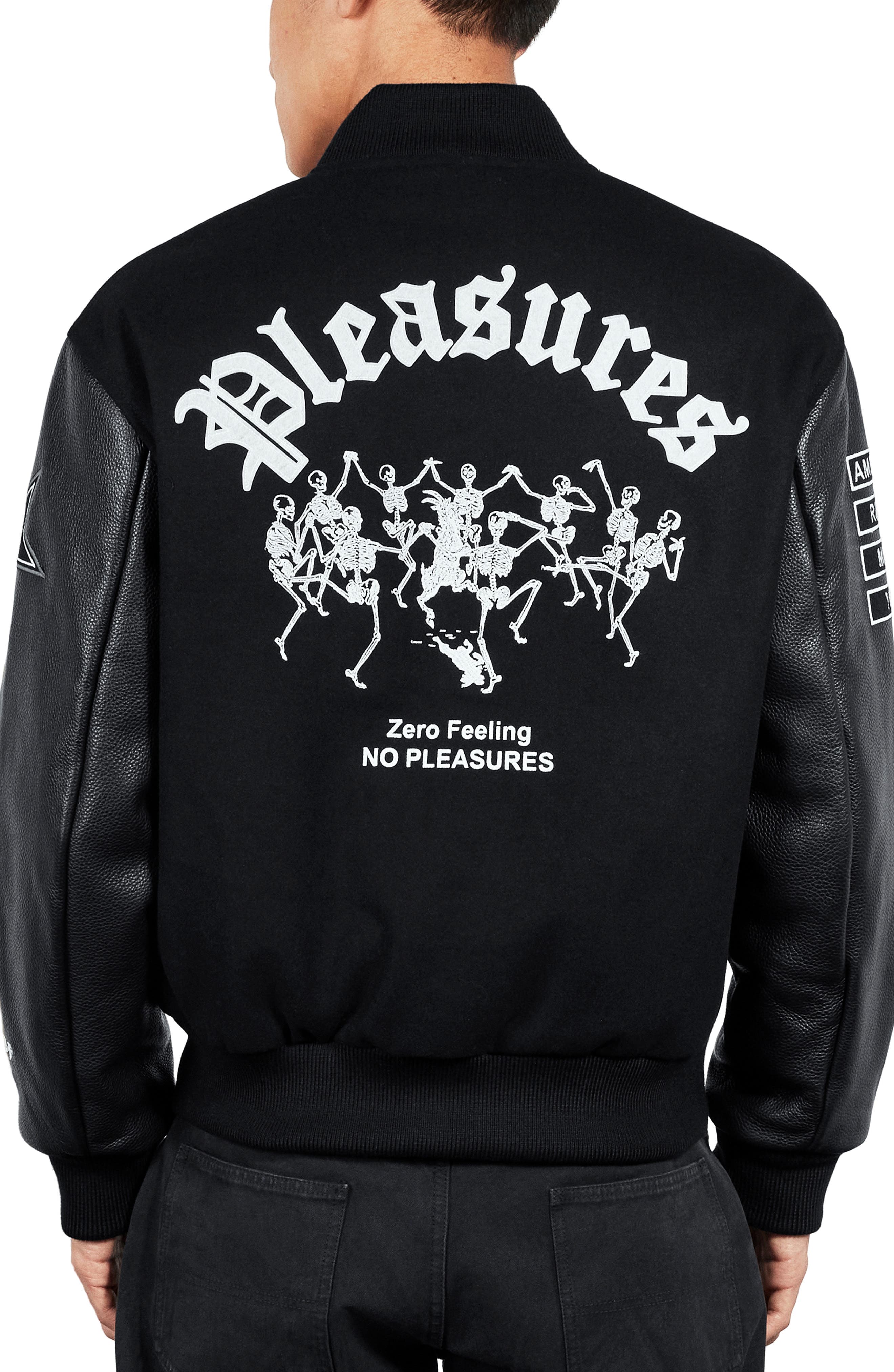 X Zero Skateboards Pleasures Varsity Jacket - image 2