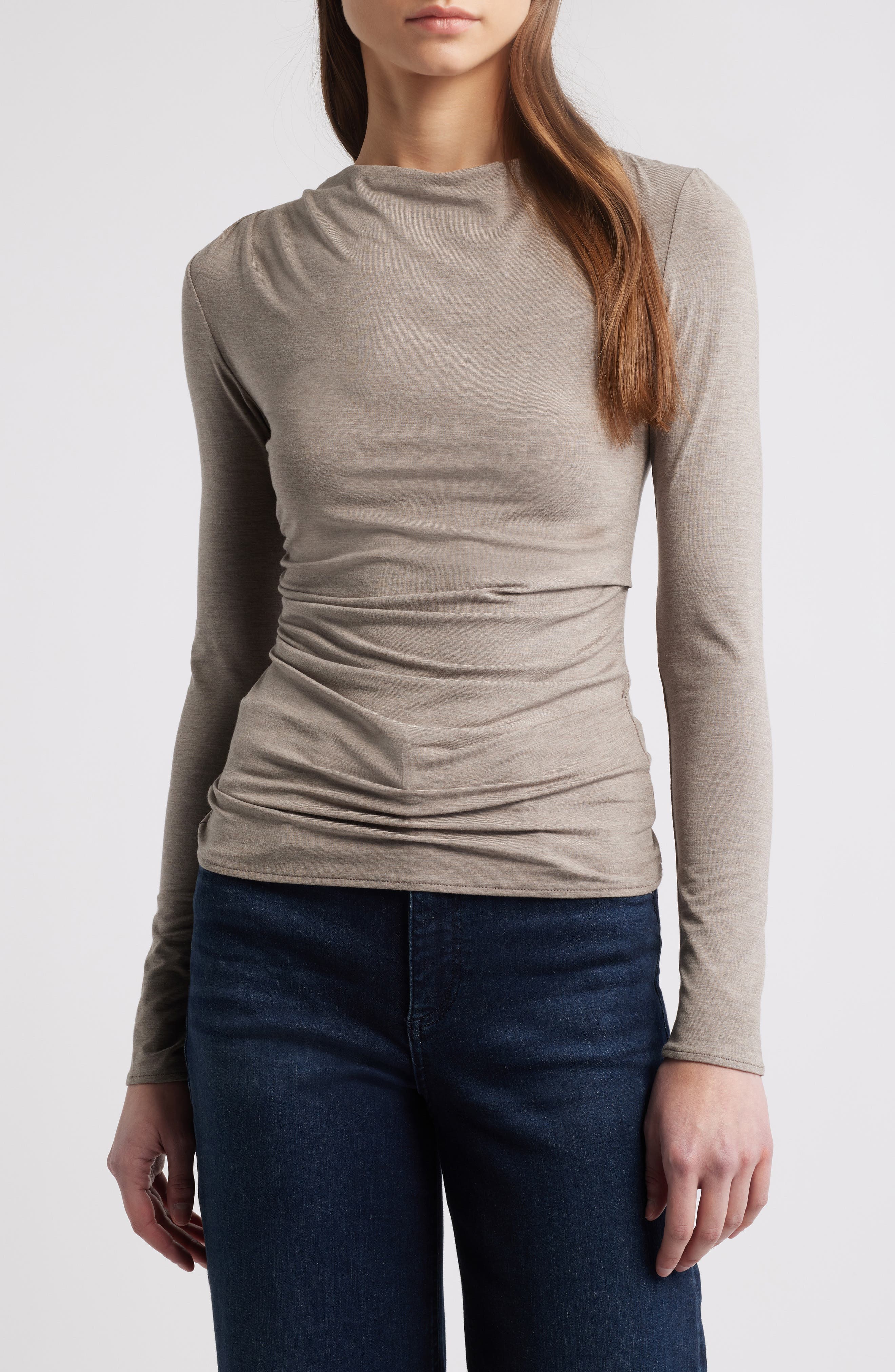 Luca Long Sleeve Shirred T-Shirt - image 1