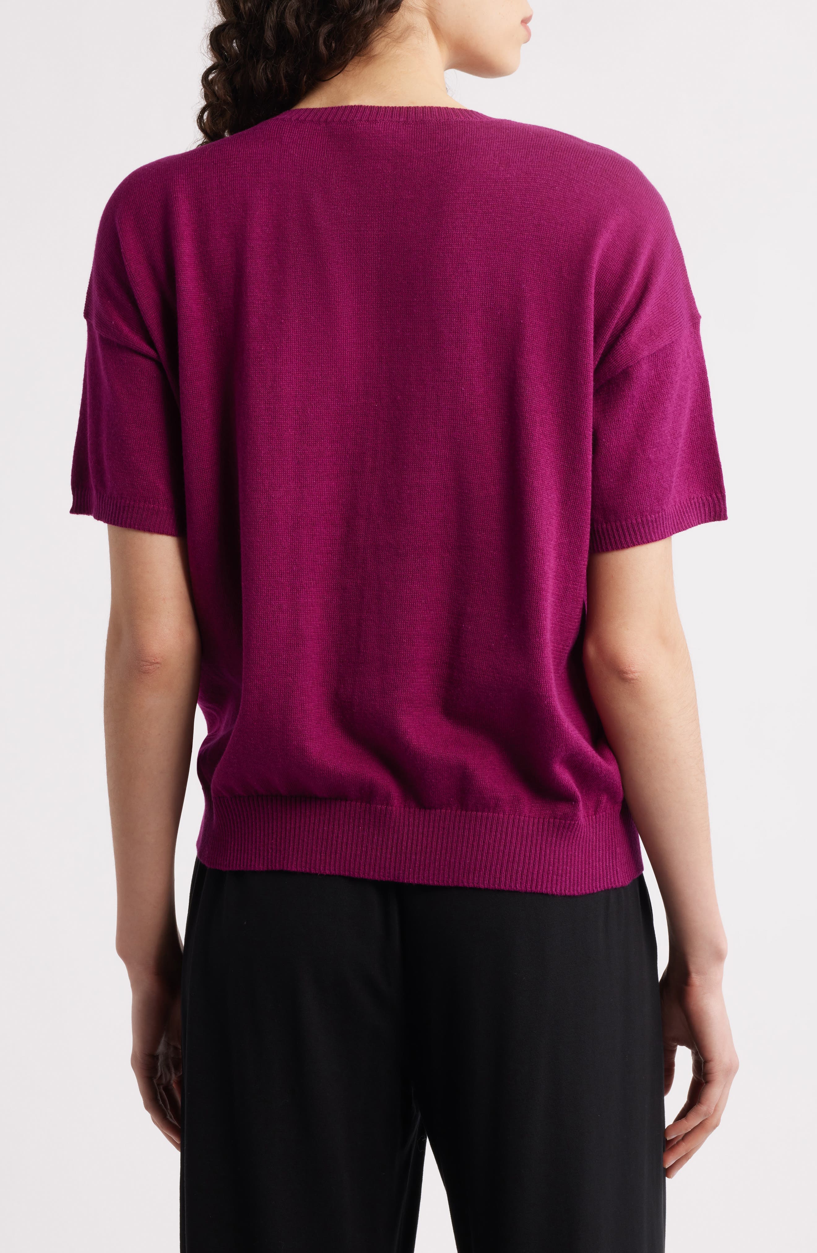 Short Sleeve Organic Cotton Blend Sweater - image 4
