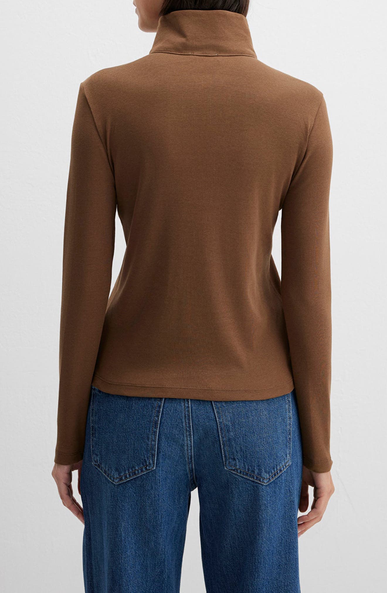 Turtleneck Long Sleeve Cotton Jersey Top - image 2