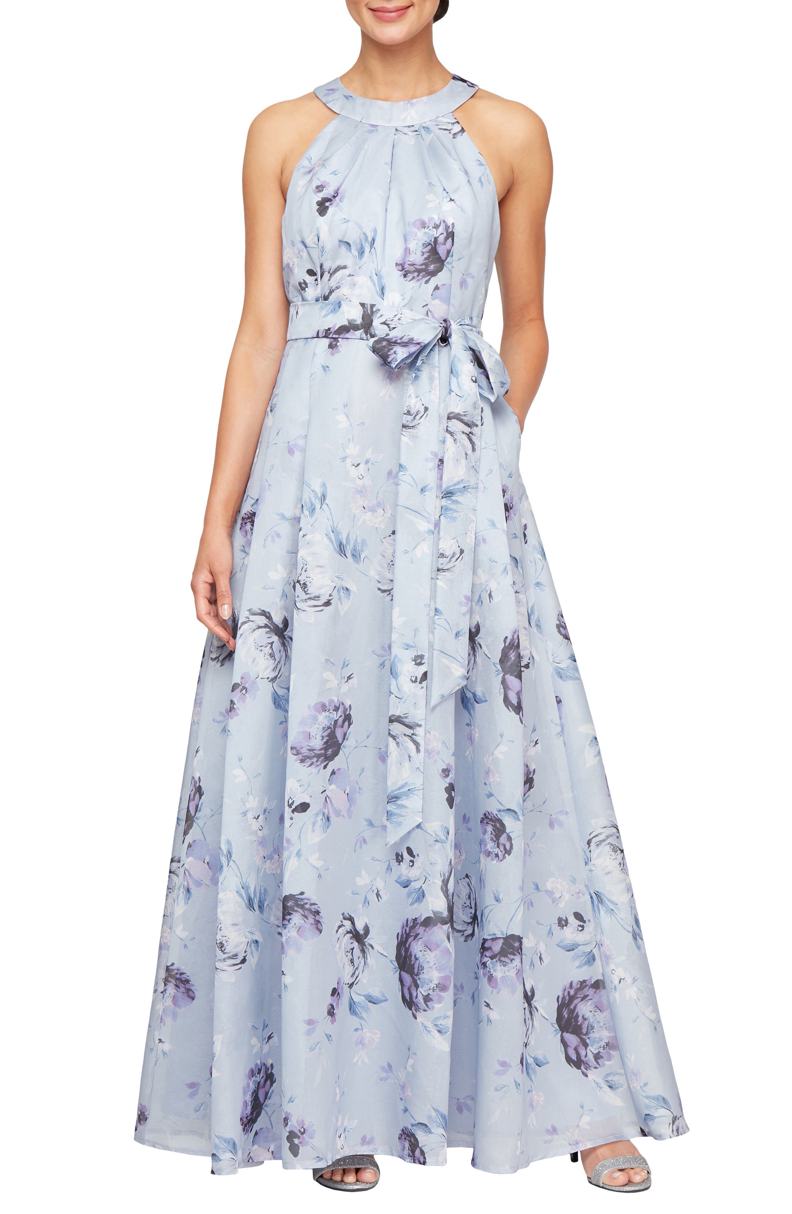 Floral Shimmer Organza Gown - image 1