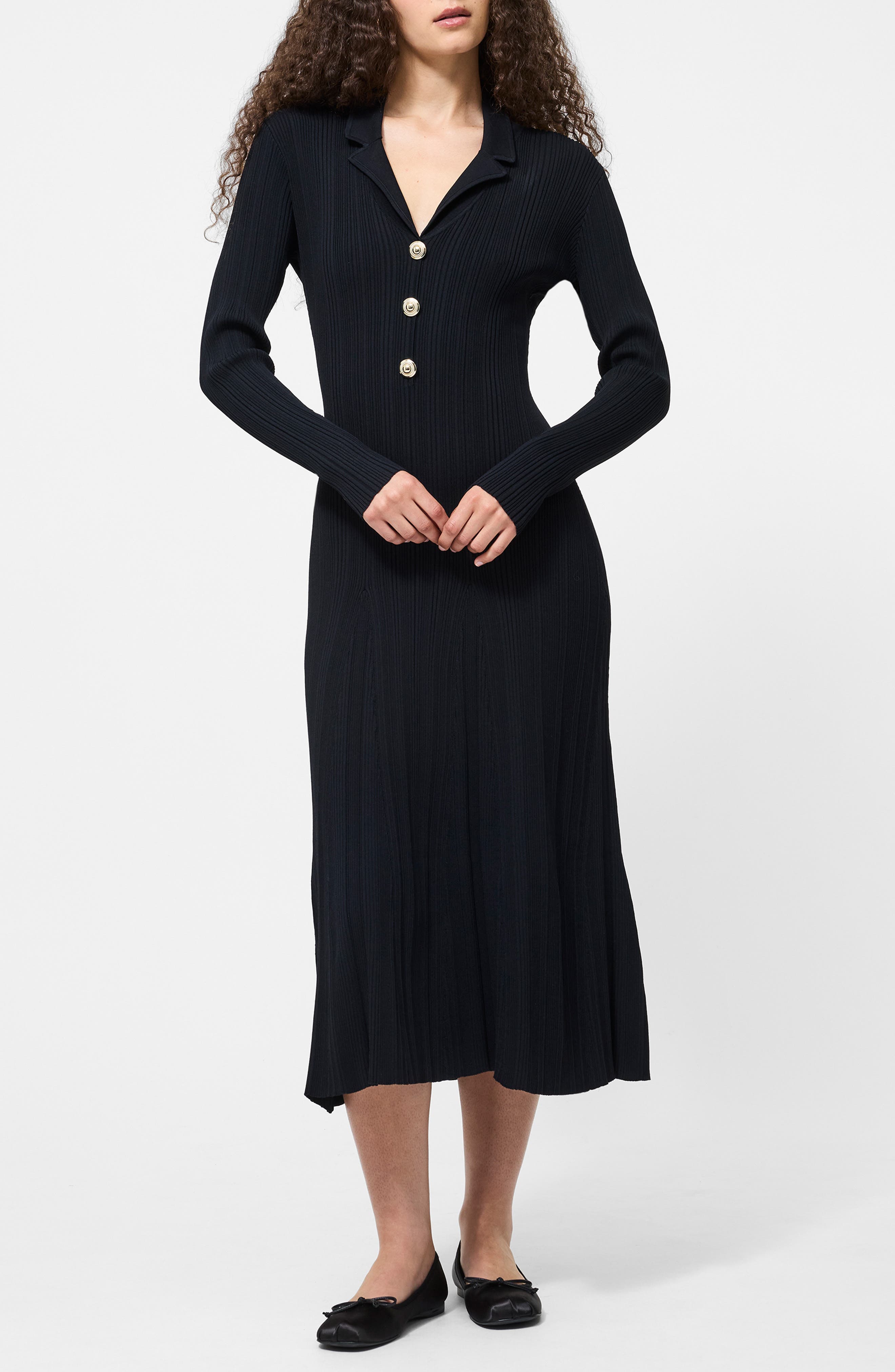 Long Sleeve Rib Knit Maxi Dress - image 1