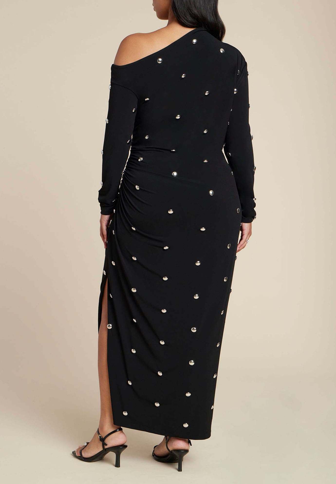 Draped Hardware Fitted Dress - image 2