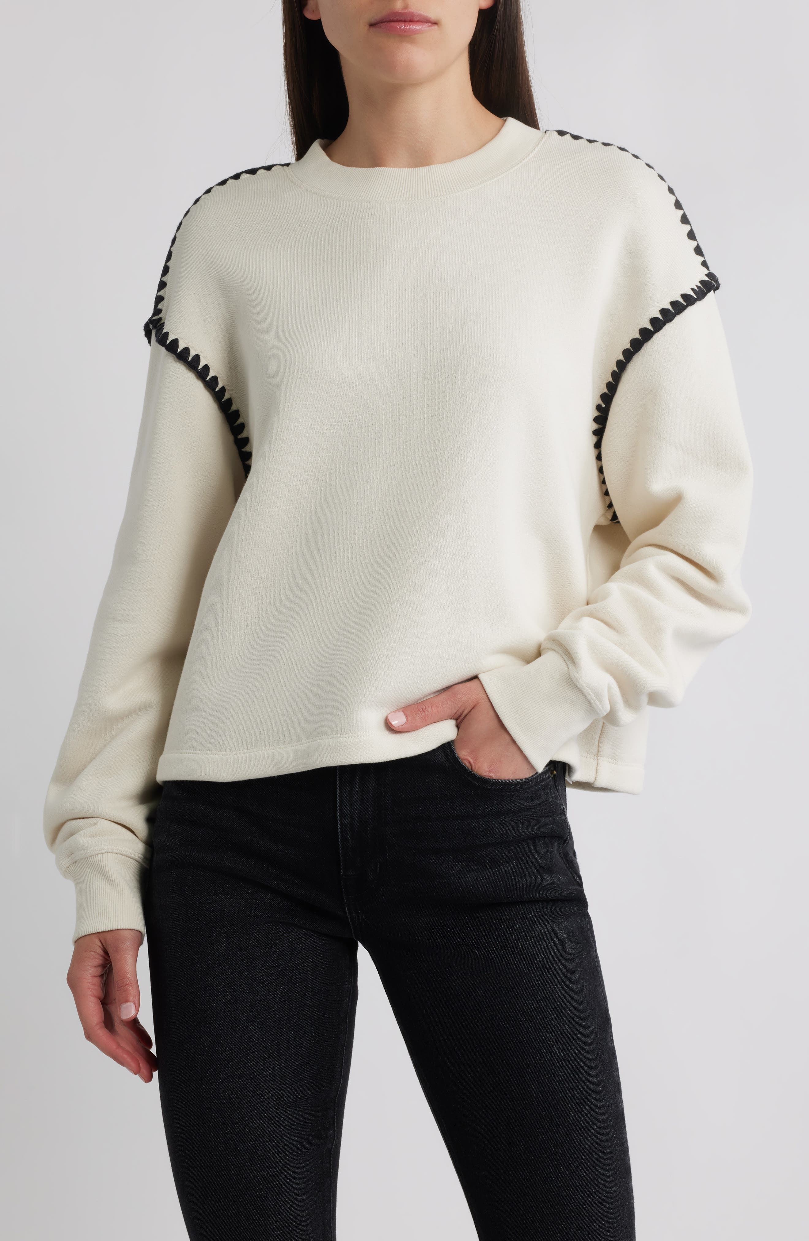 Blanket Stitch Terry Sweatshirt - image 1