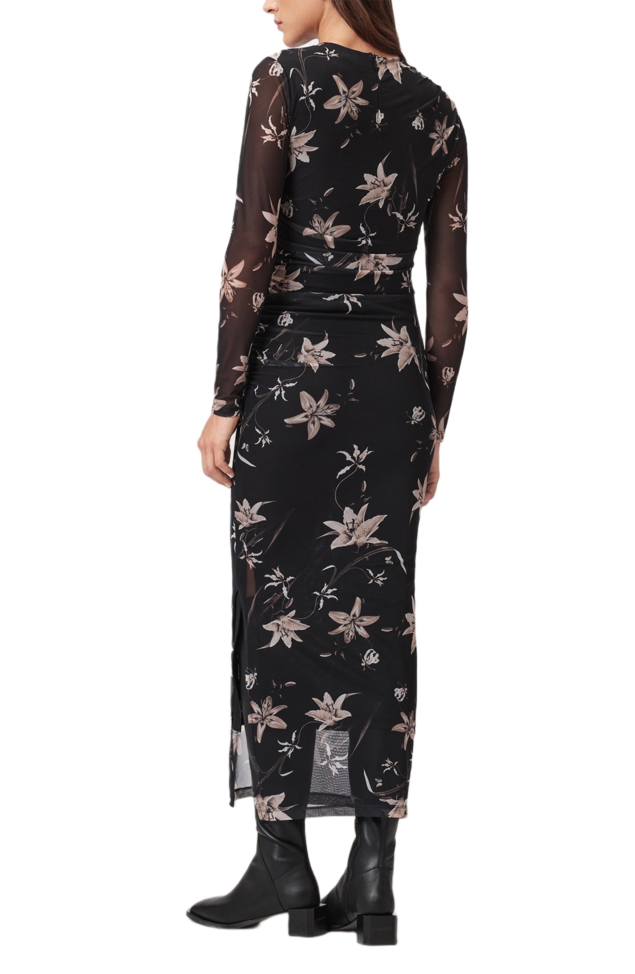 Caia Floral Long Sleeve Mesh Dress - image 2