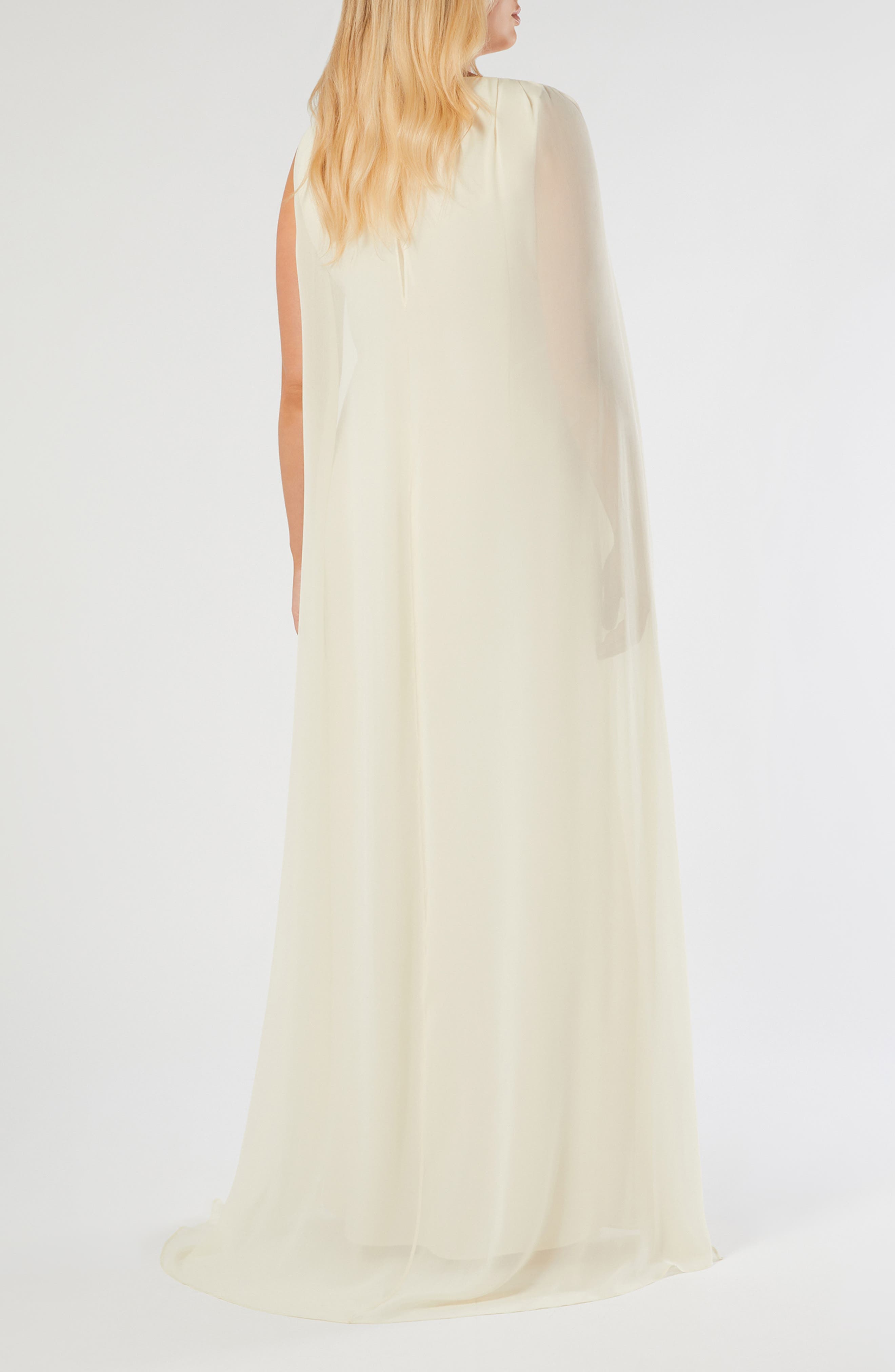 Calisso Bead Detail Caped Gown - image 2