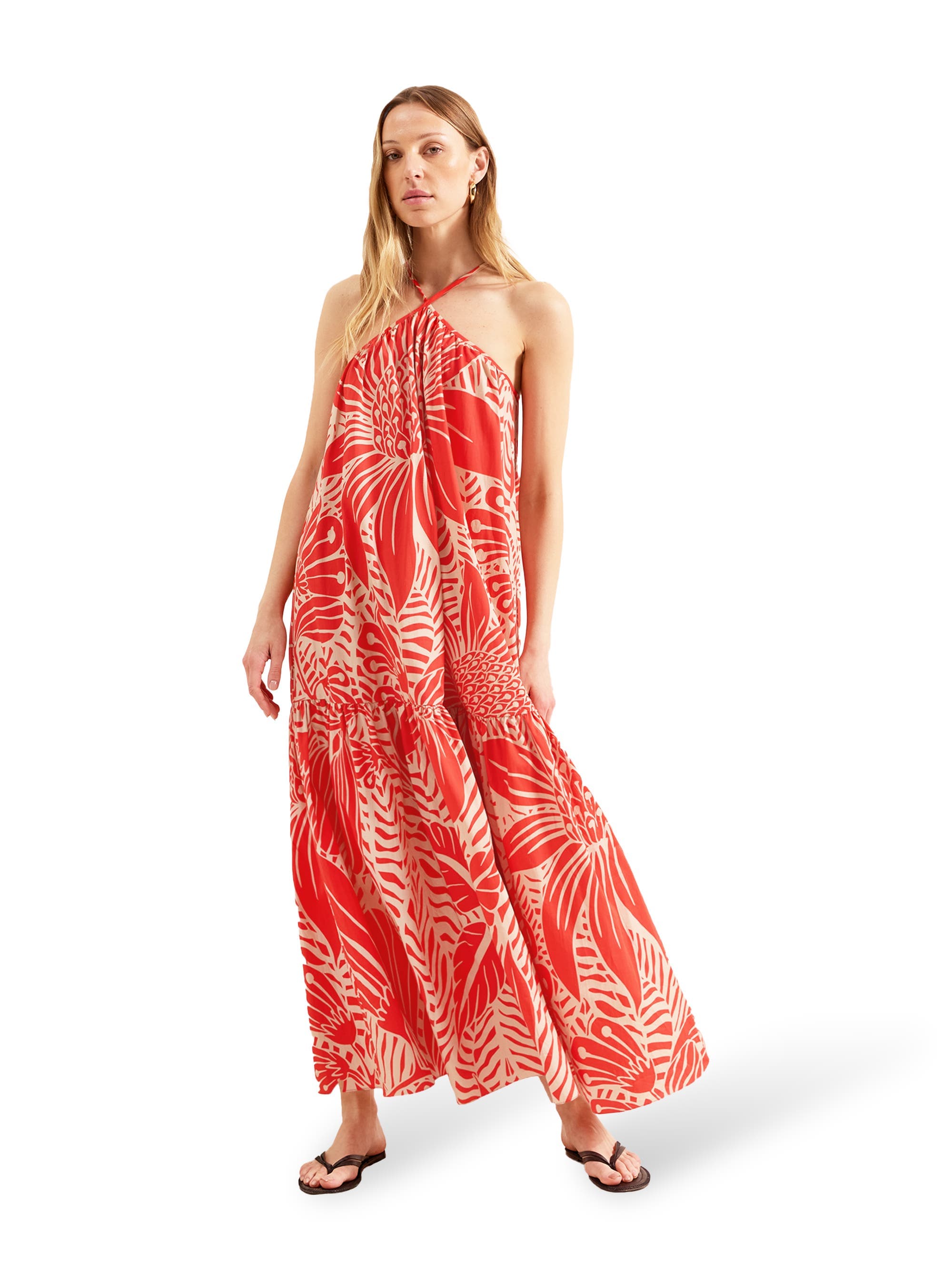 Floral Halter Neck Dress - image 1
