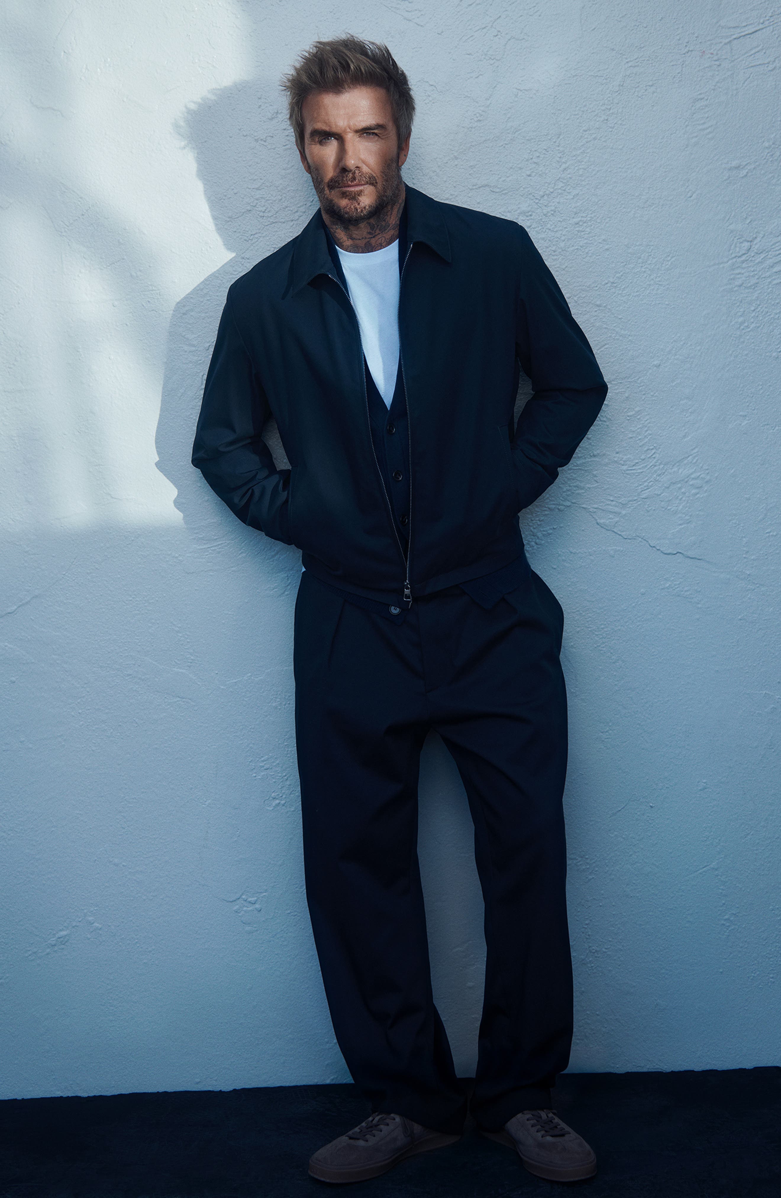 x Beckham Pleated Cotton Stretch Twill Dress Pants - image 2