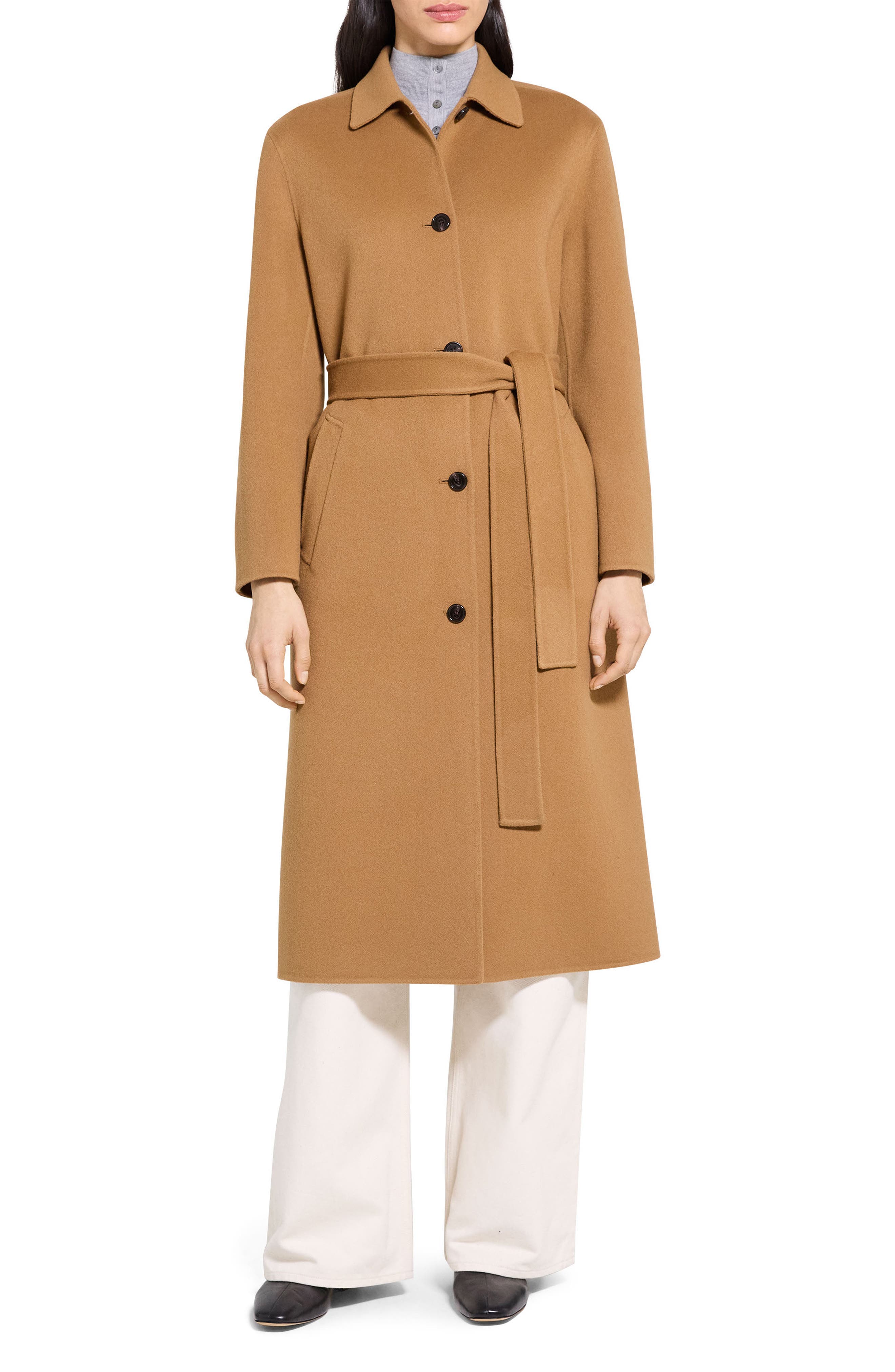 Tie Waist Wool & Cashmere Coat - image 1
