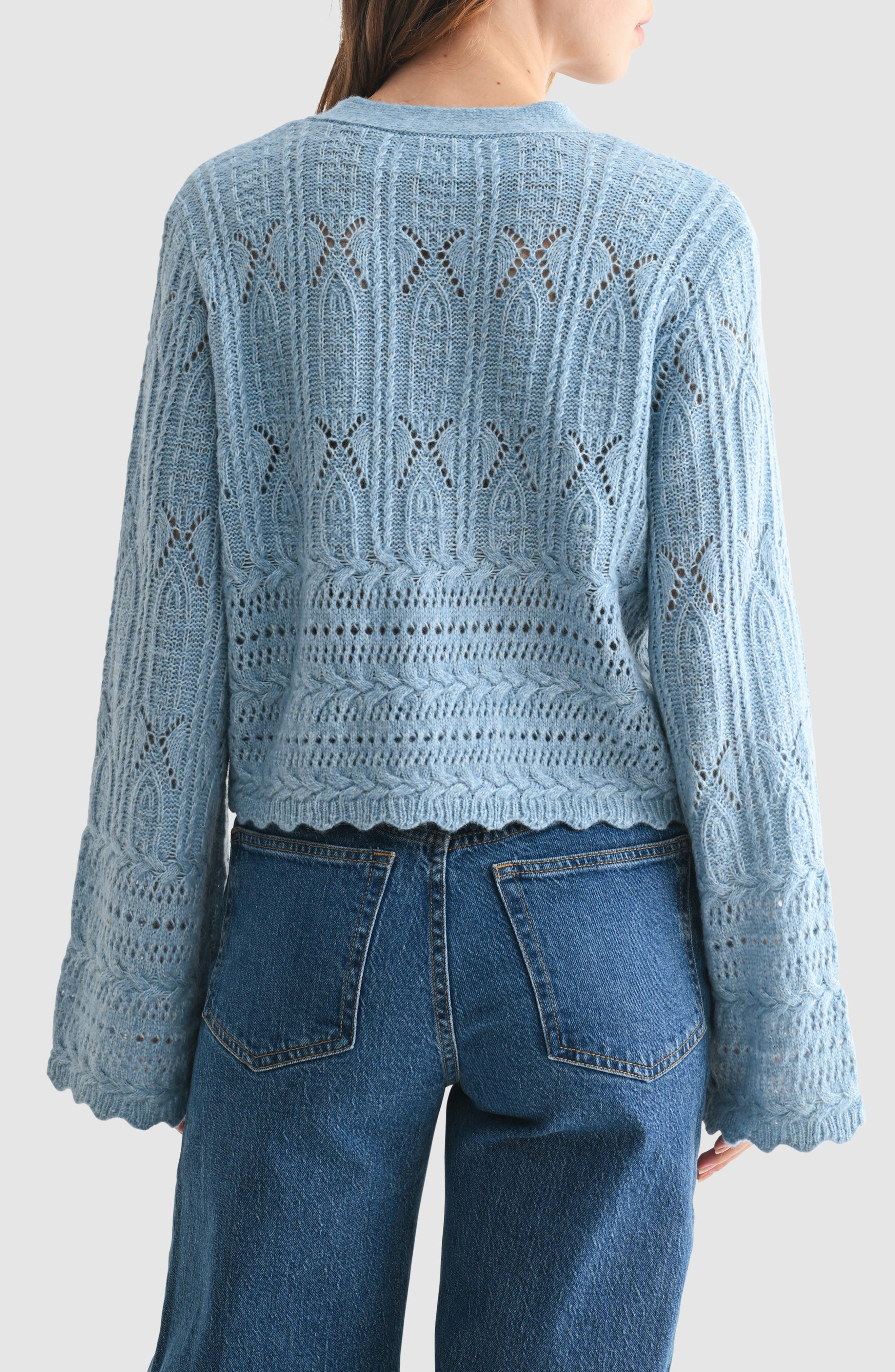 Scalloped Pointelle Cardigan - image 4