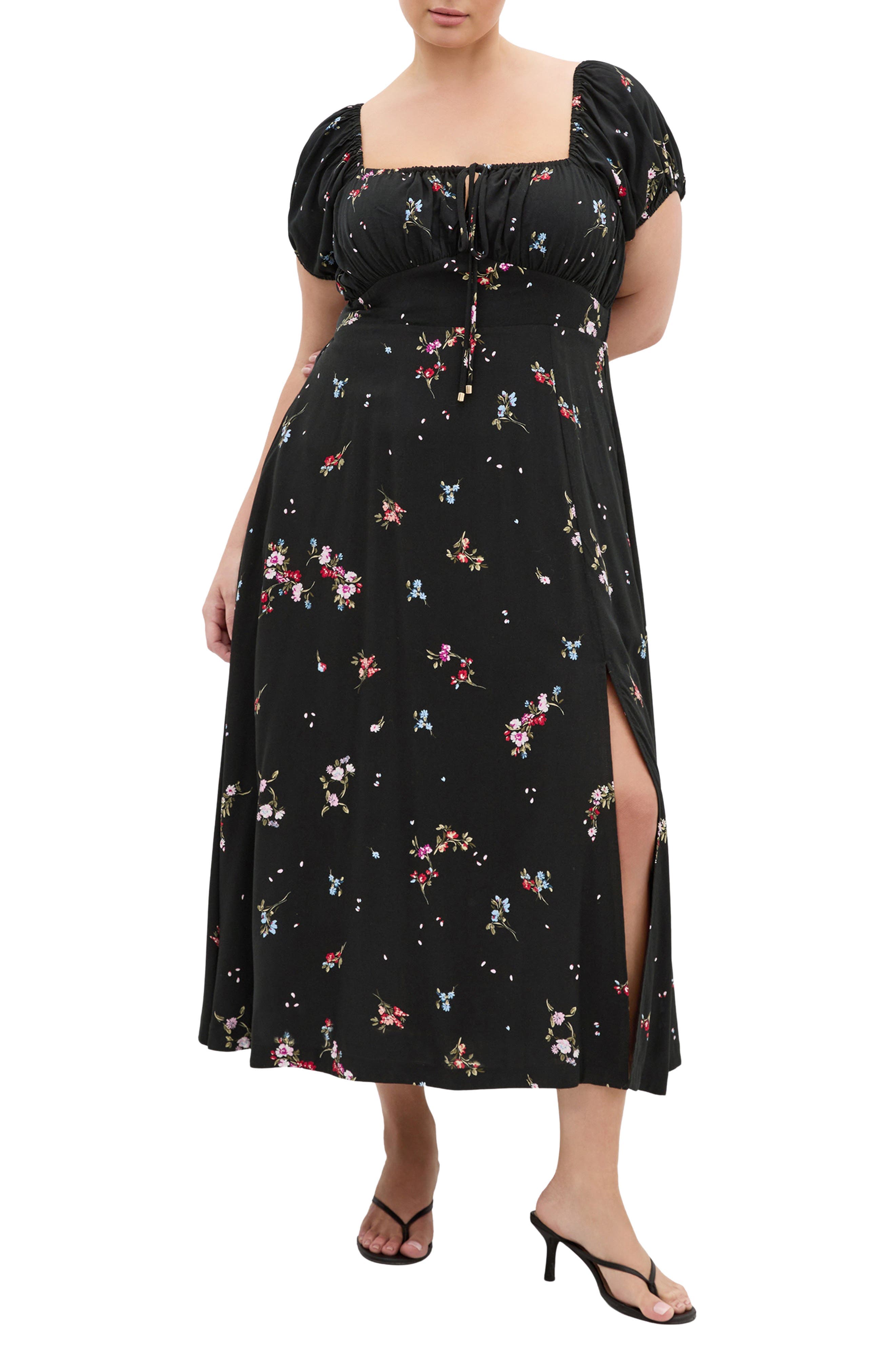 Abbie Floral Print Midi Dress - image 1