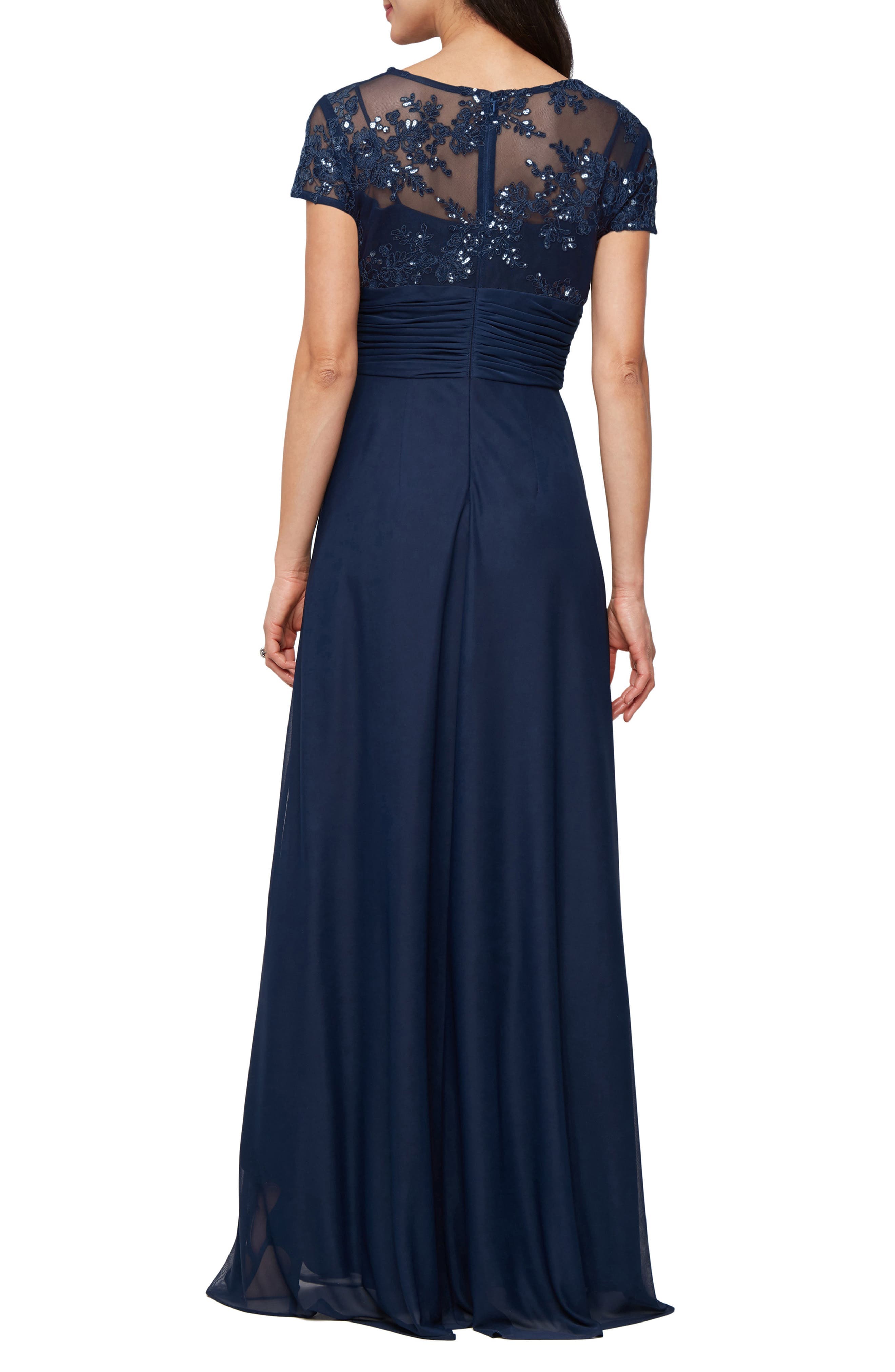 Sequin Lace Bodice Gown - image 2