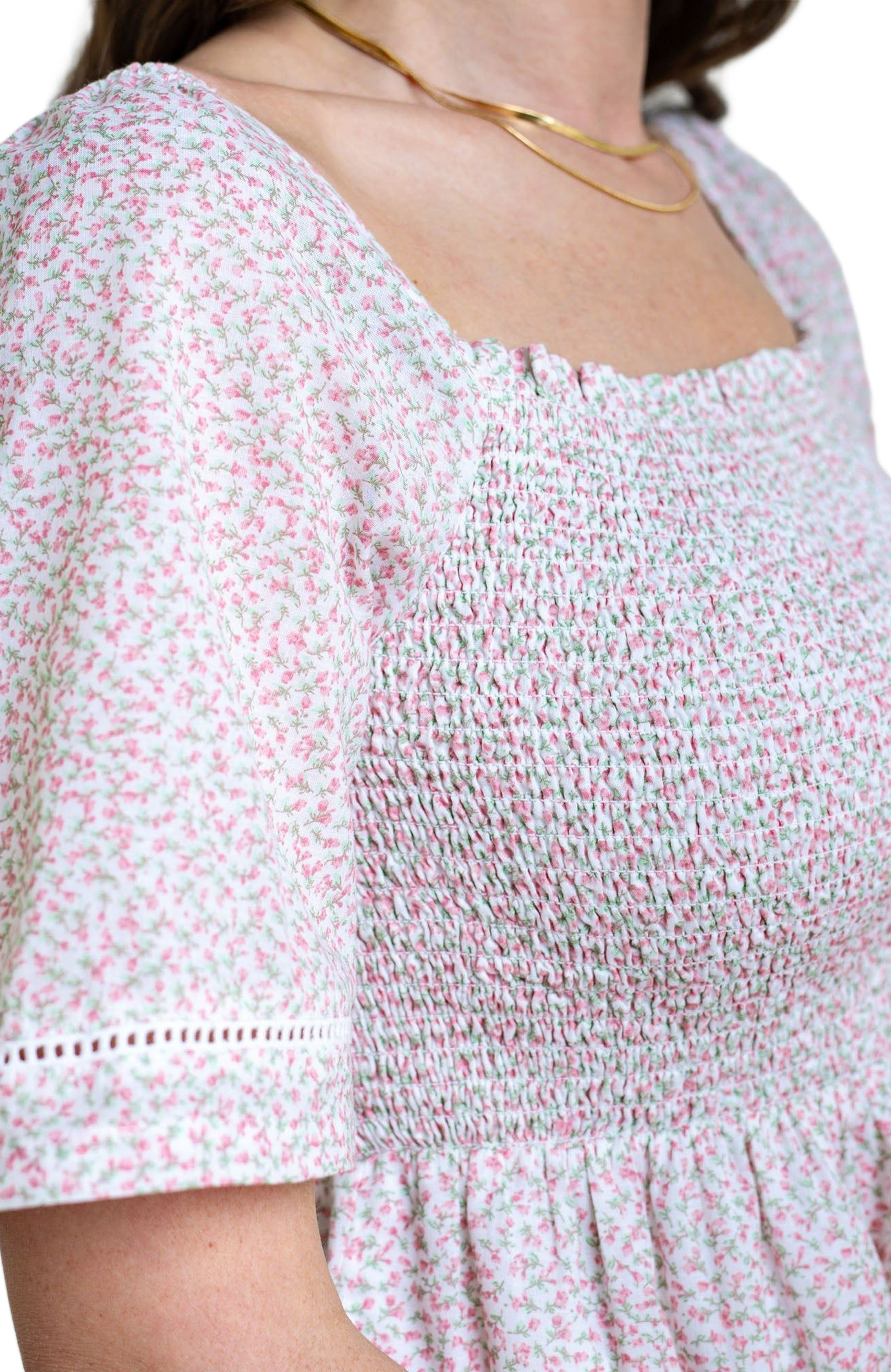 Women's Organic Bell Sleeve Smocked Dress - image 4
