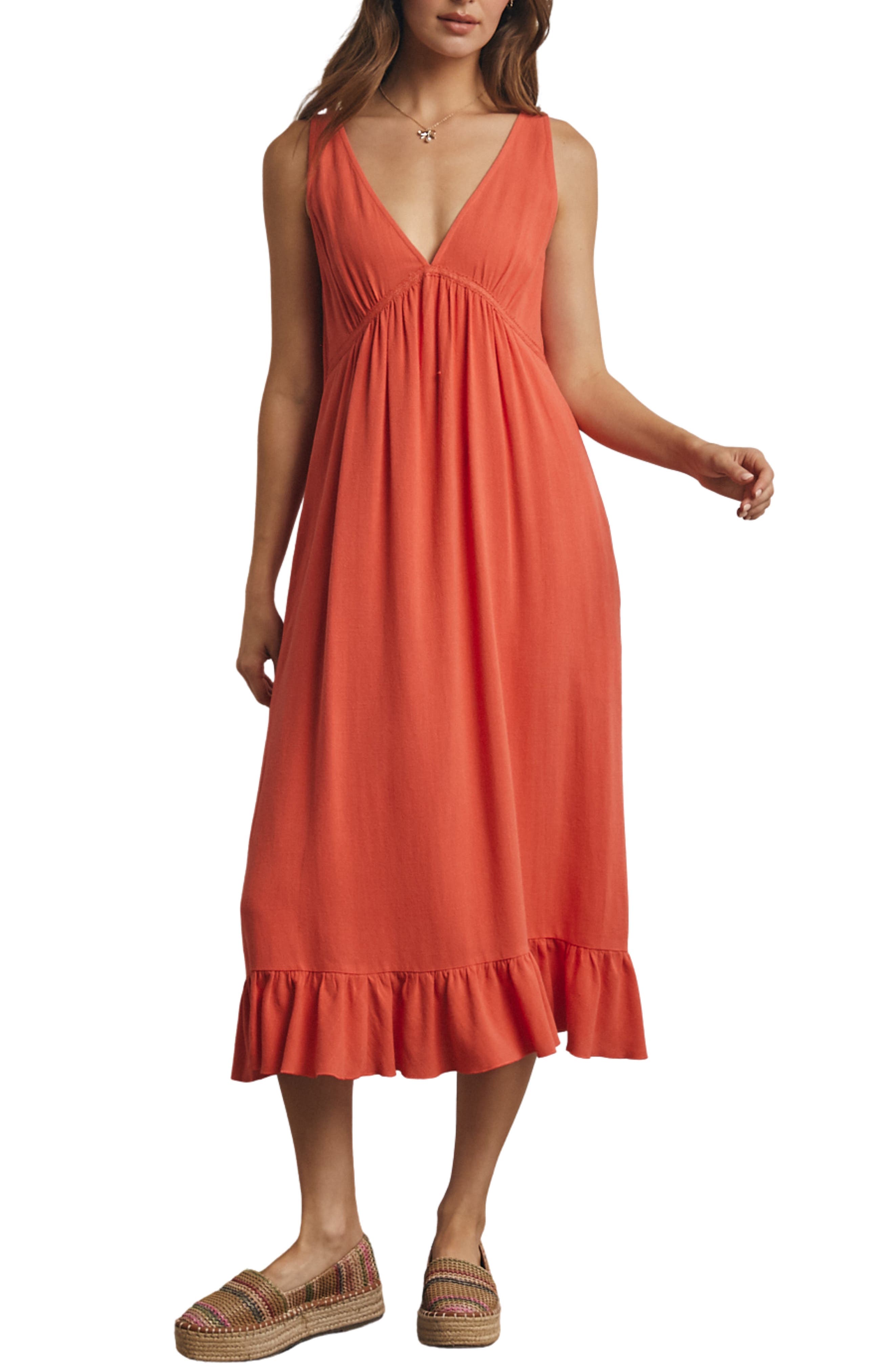 Ruffle Trim Midi Dress - image 1
