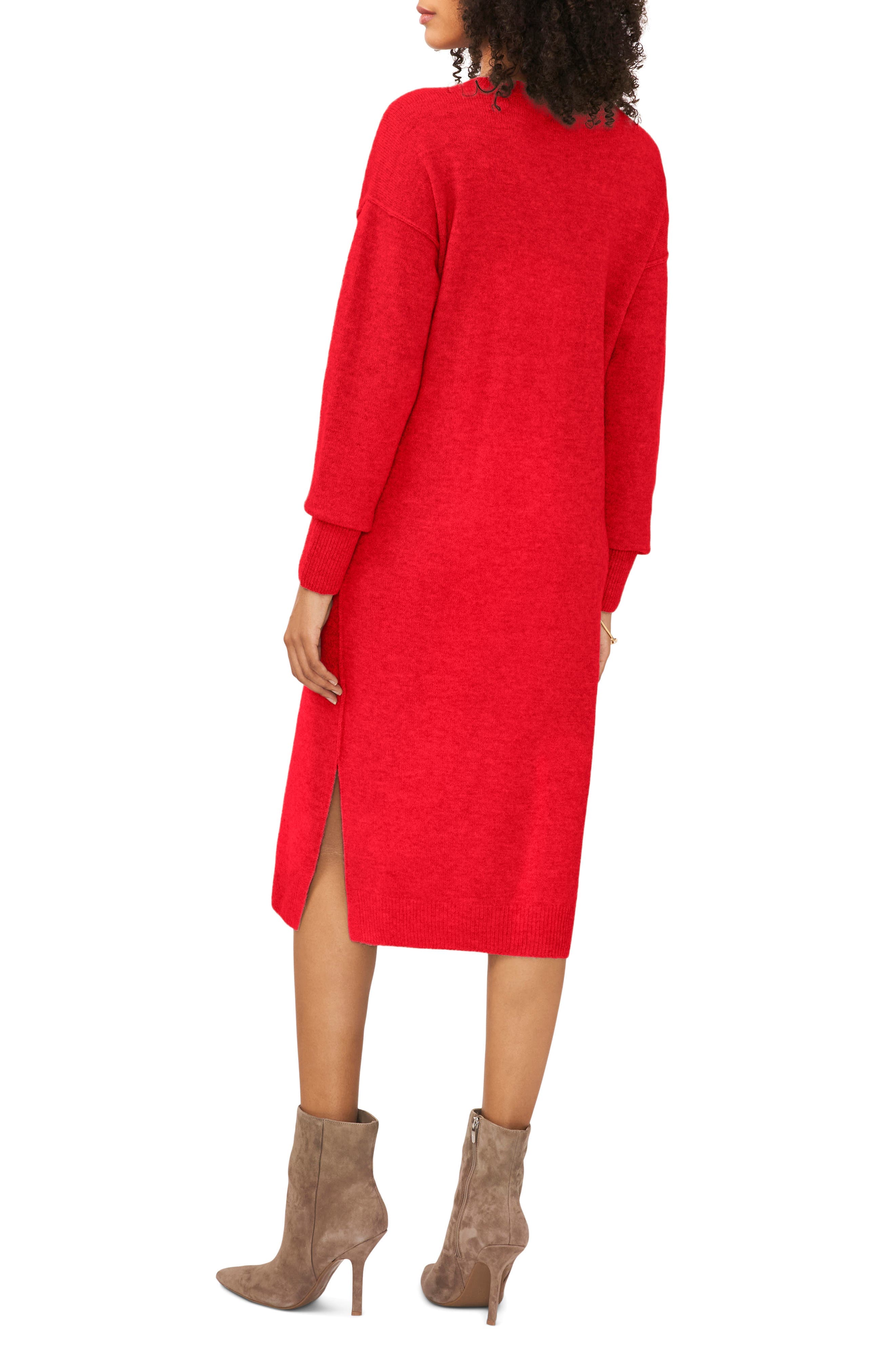 Exposed Seam Long Sleeve Sweater Dress - image 2