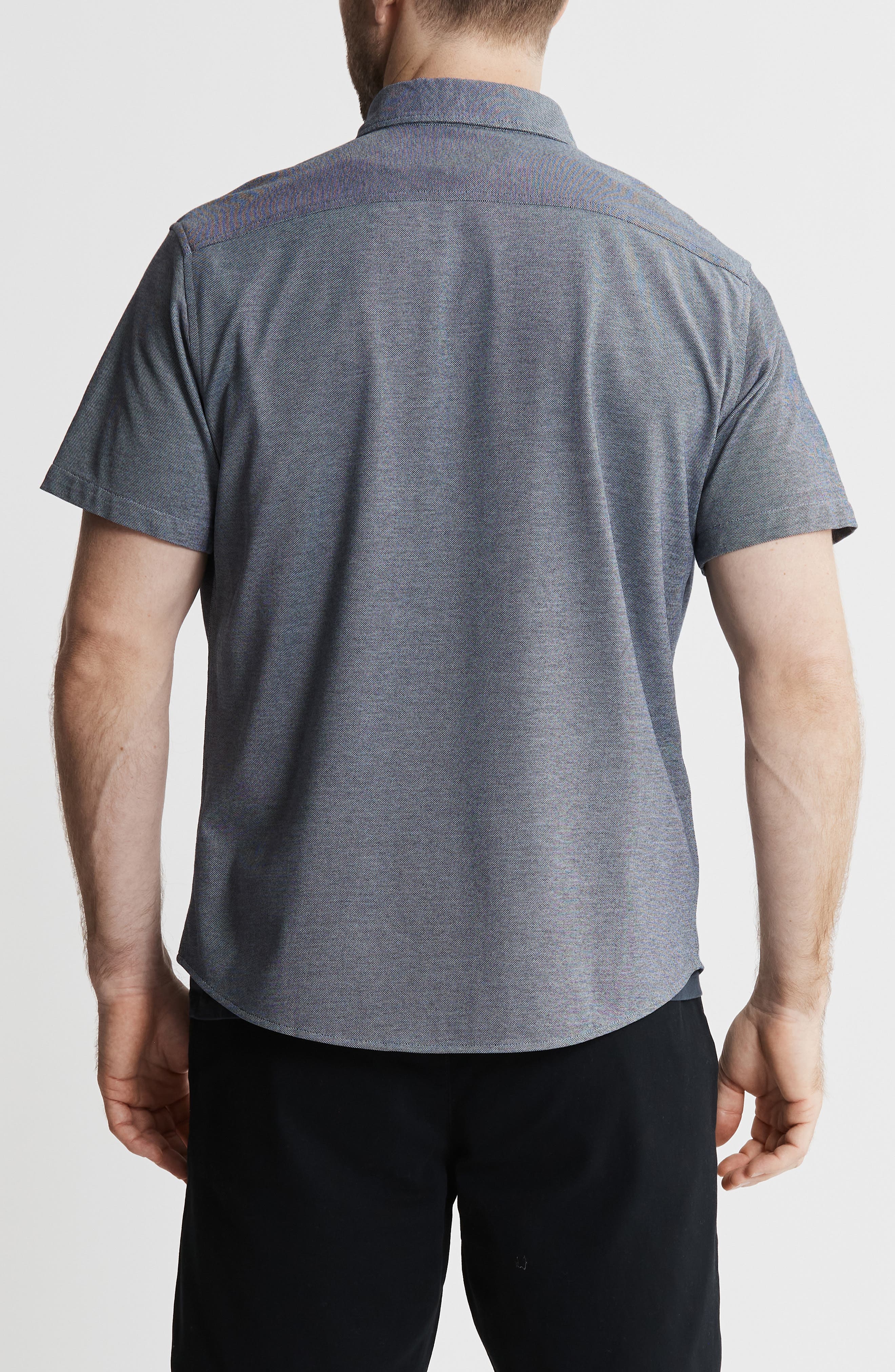Short Sleeve Stretch Oxford Button-Up Shirt - image 2