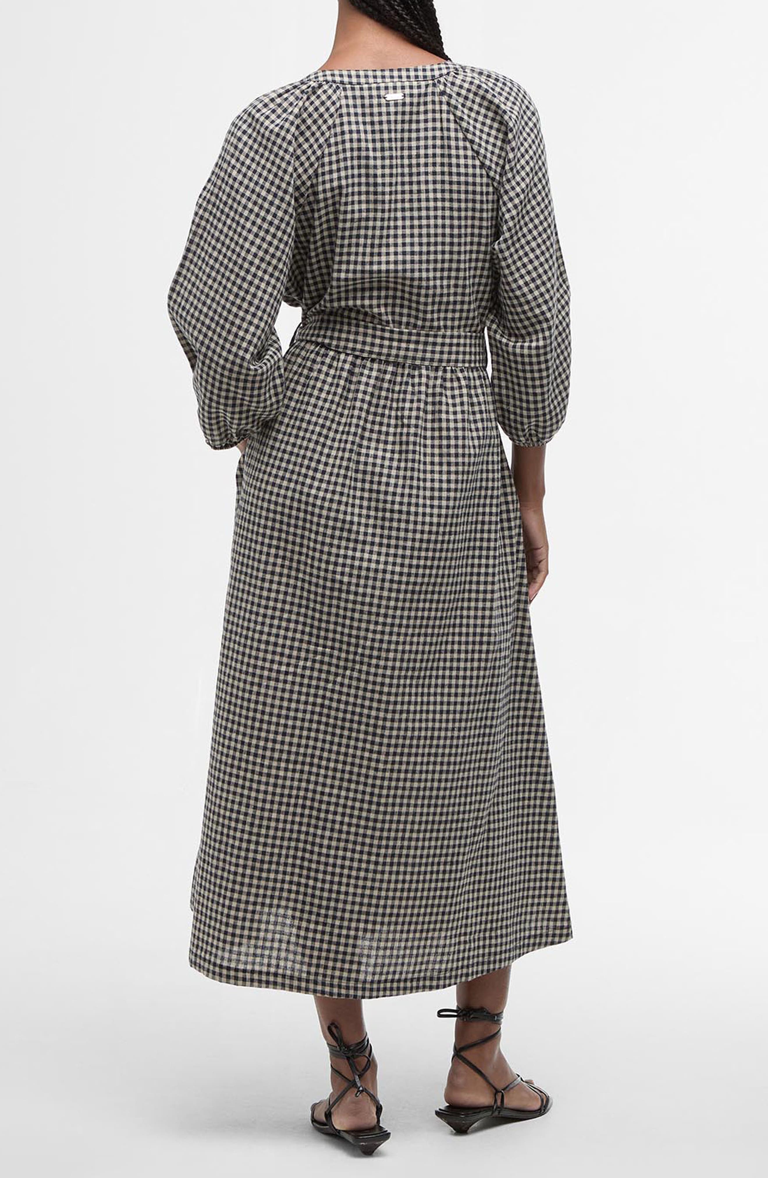 Suri Gingham Cotton & Linen Midi Dress - image 2