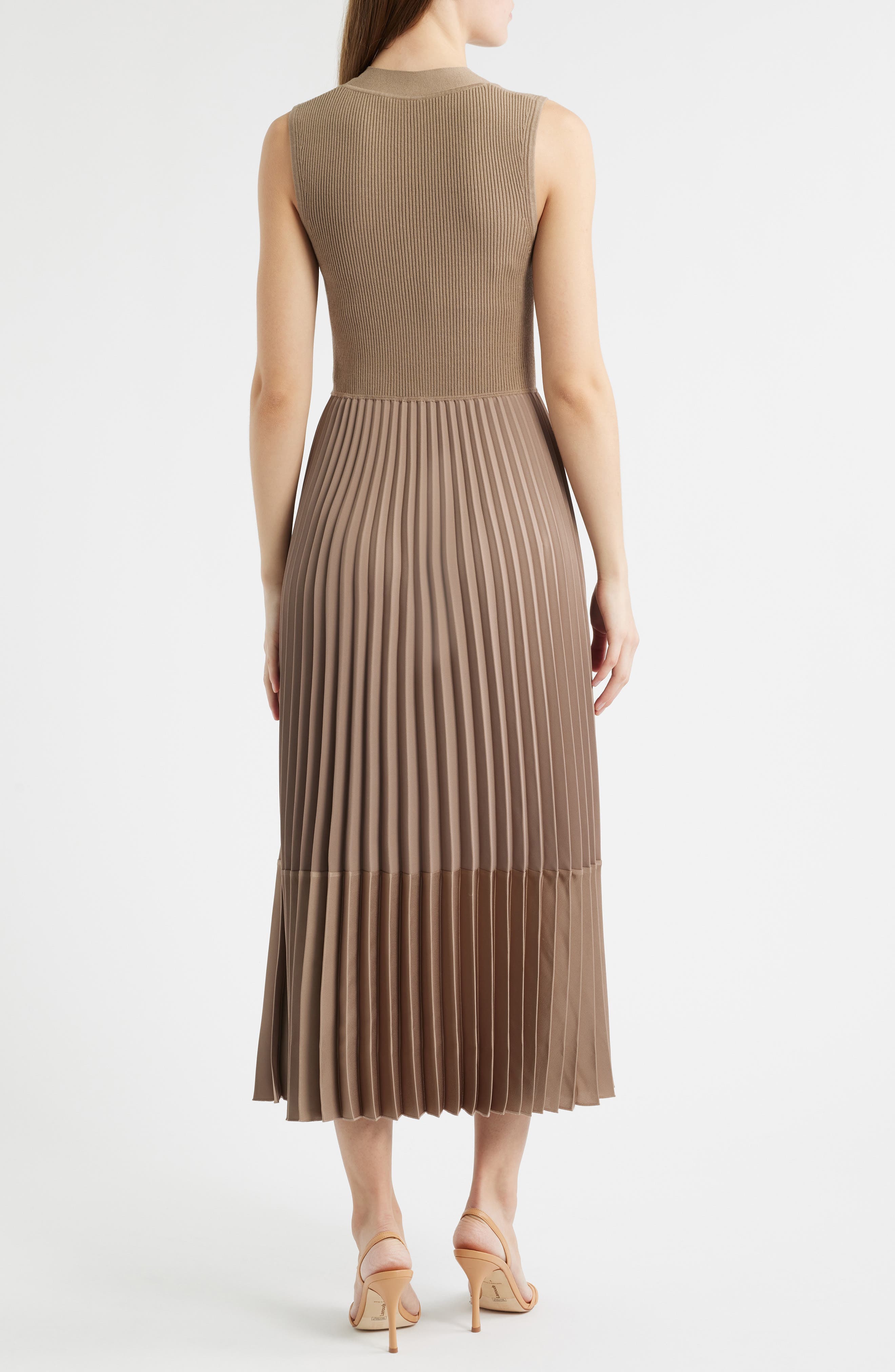 Fararan Pleated Mixed Media Maxi Dress - image 2
