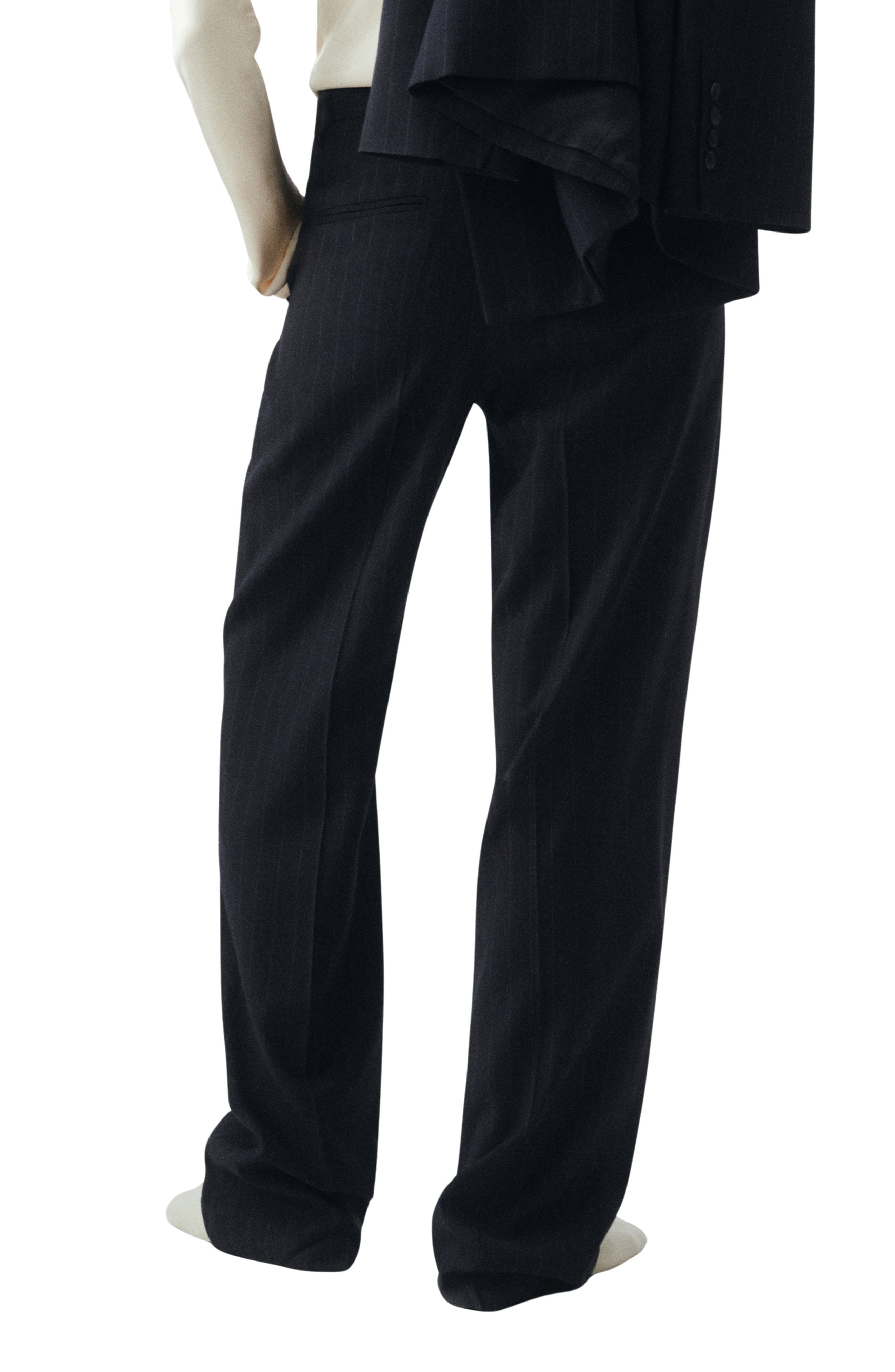 Selection Pinstripe Pleat Front Straight Leg Pants - image 2