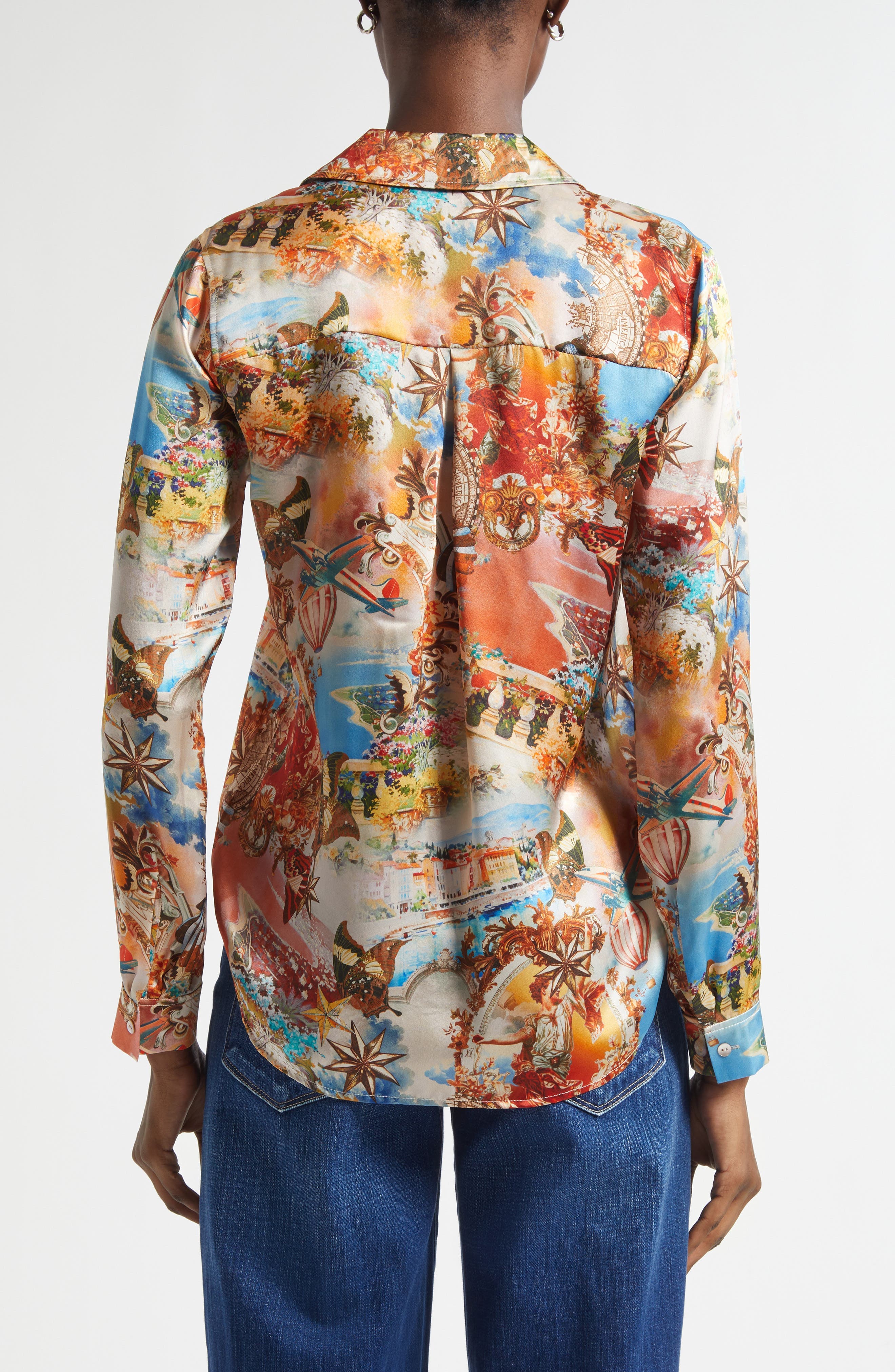 Tyler Collage Print Silk Button-Up Shirt - image 2