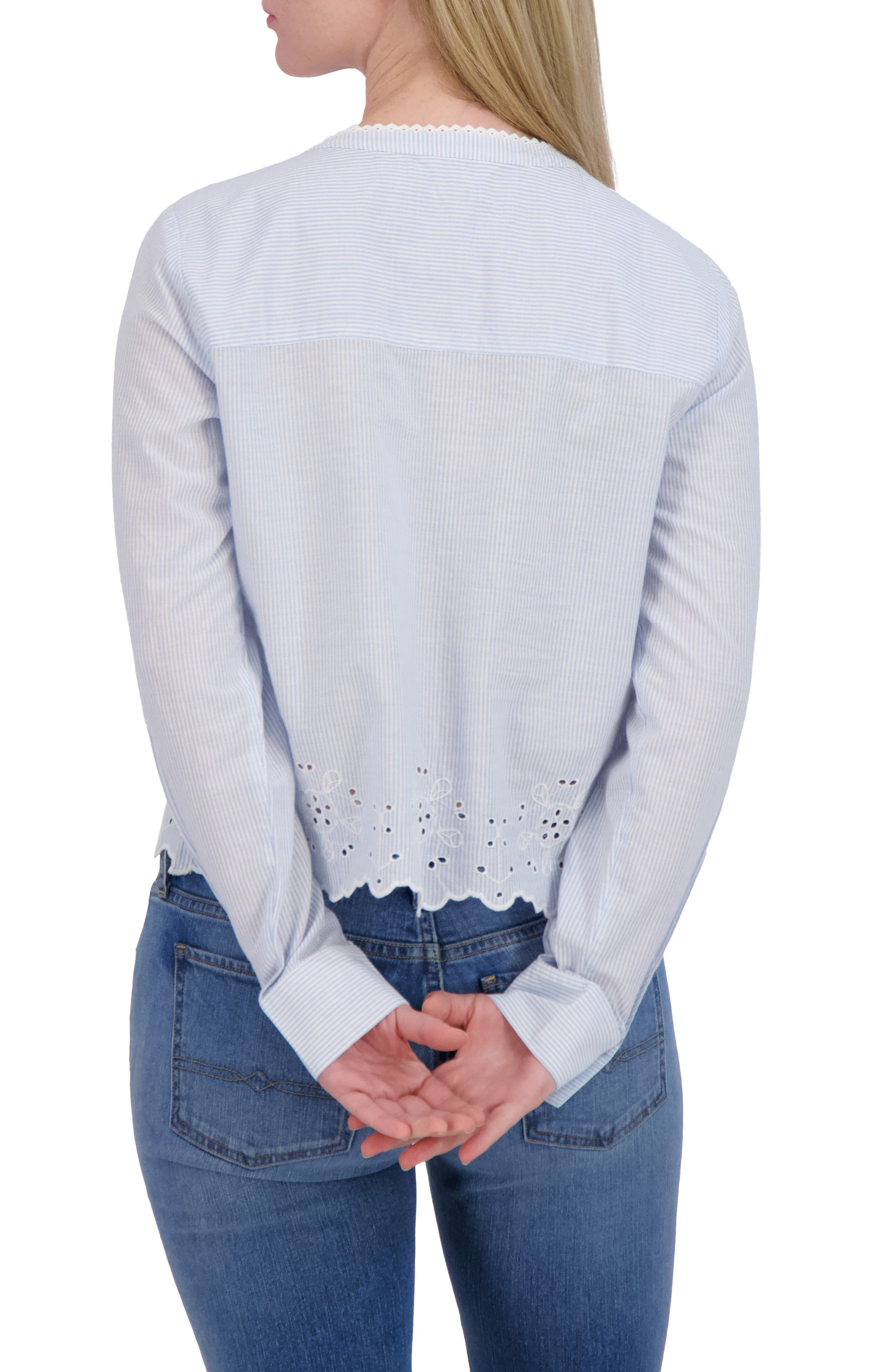 Eyelet Cotton Button-Up Top - image 2