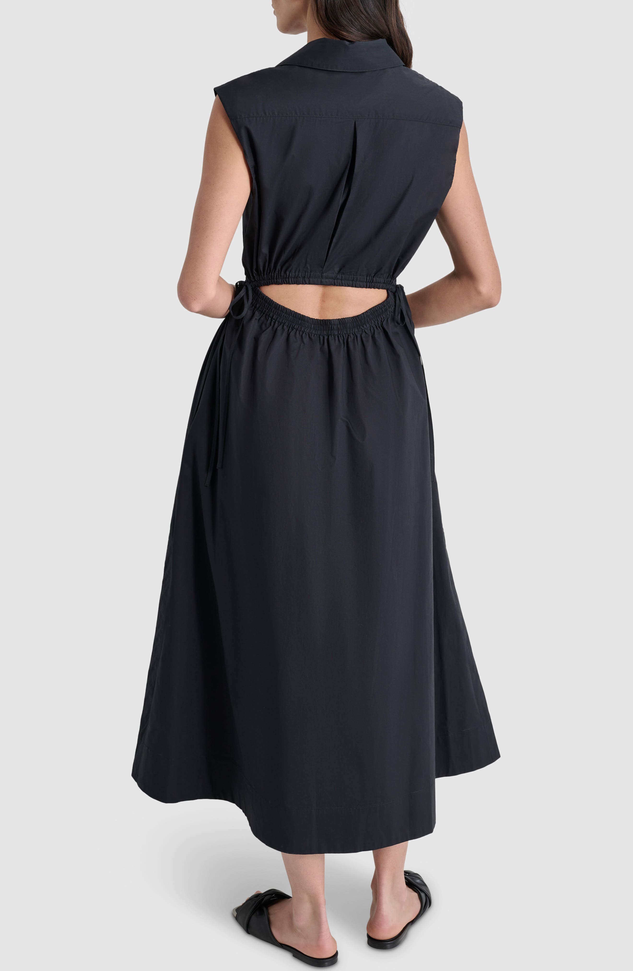Cutout Back Cotton Poplin Maxi Dress - image 2