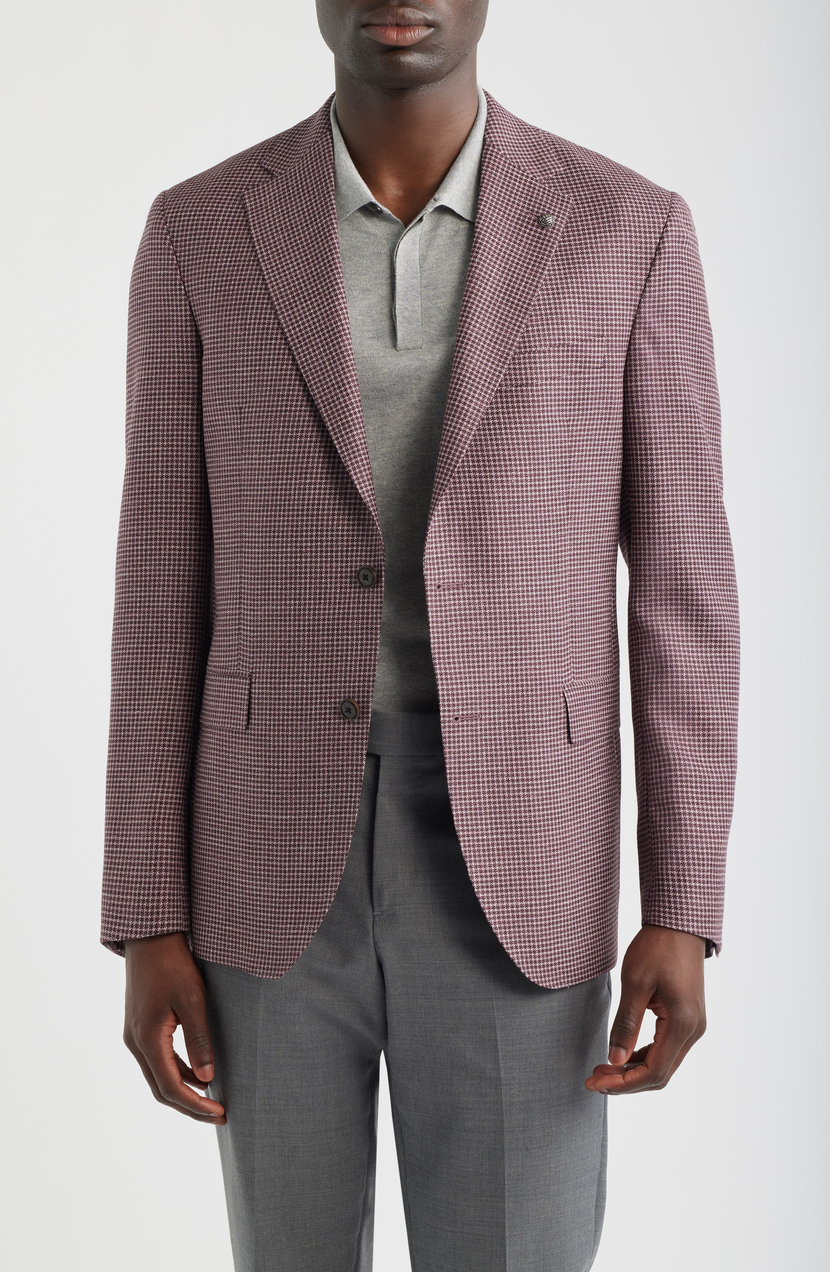 McAllen Micro Houndstooth Wool & Silk Blend Sport Coat - image 1