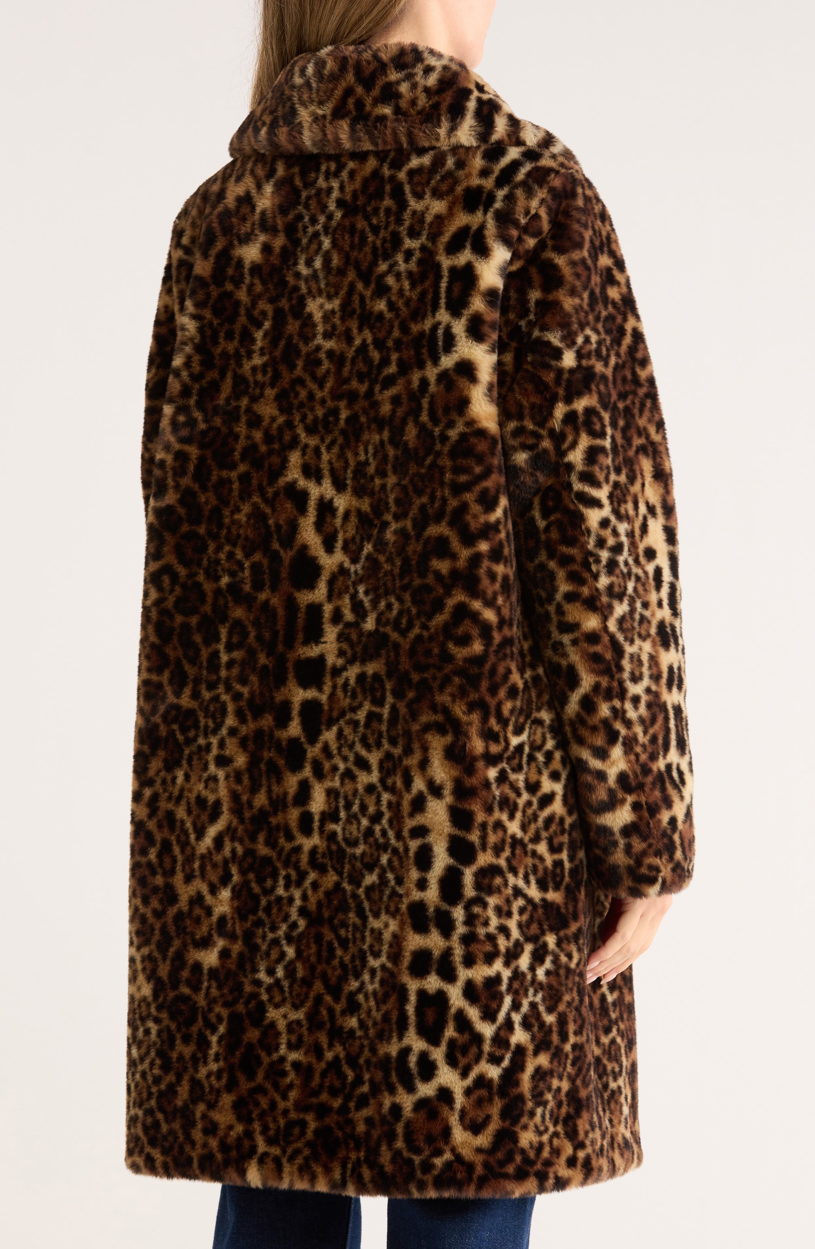Leopard Print Faux Fur Coat - image 2