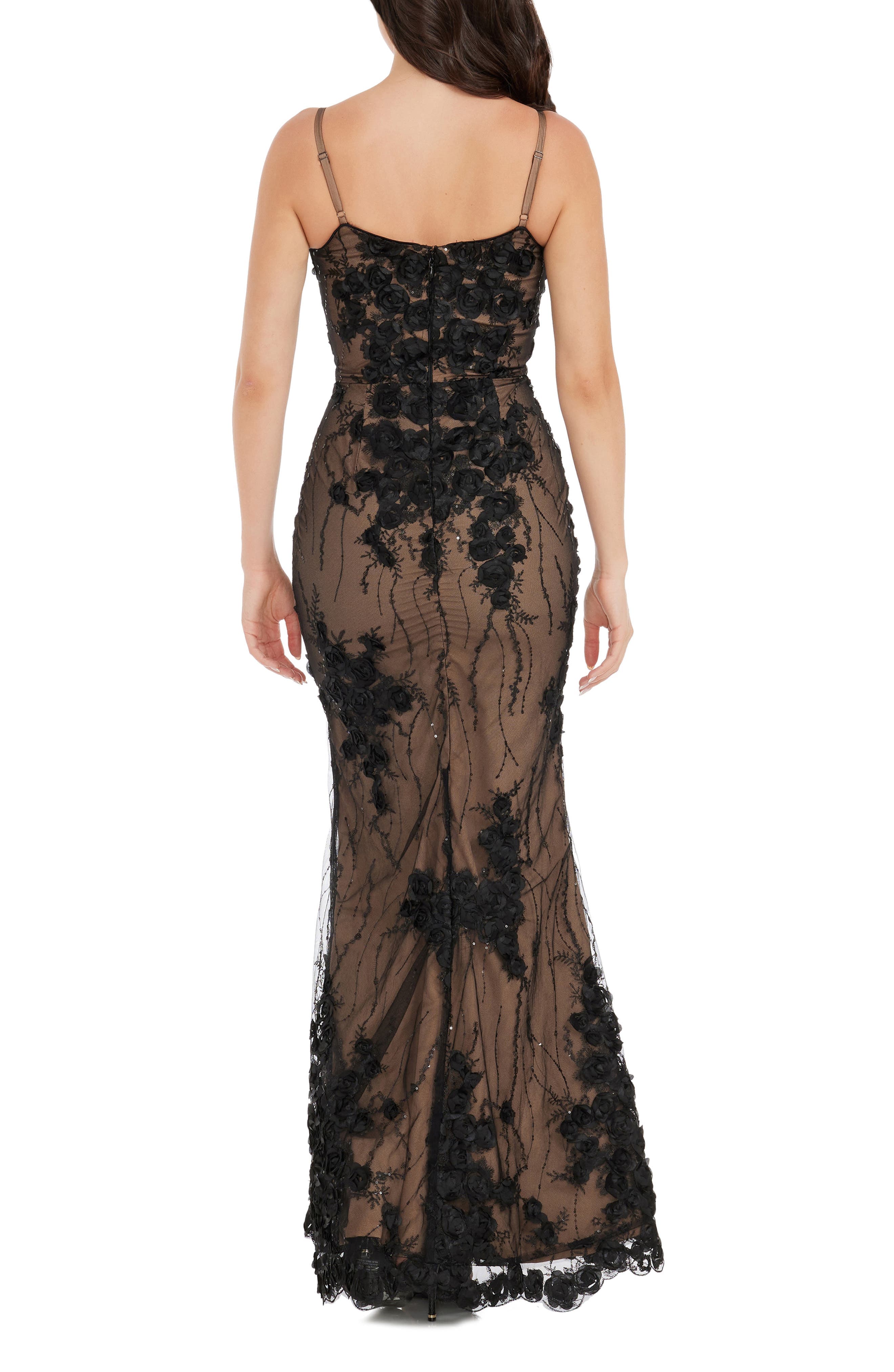 Giovanna Floral Sequin Mermaid Gown - image 2