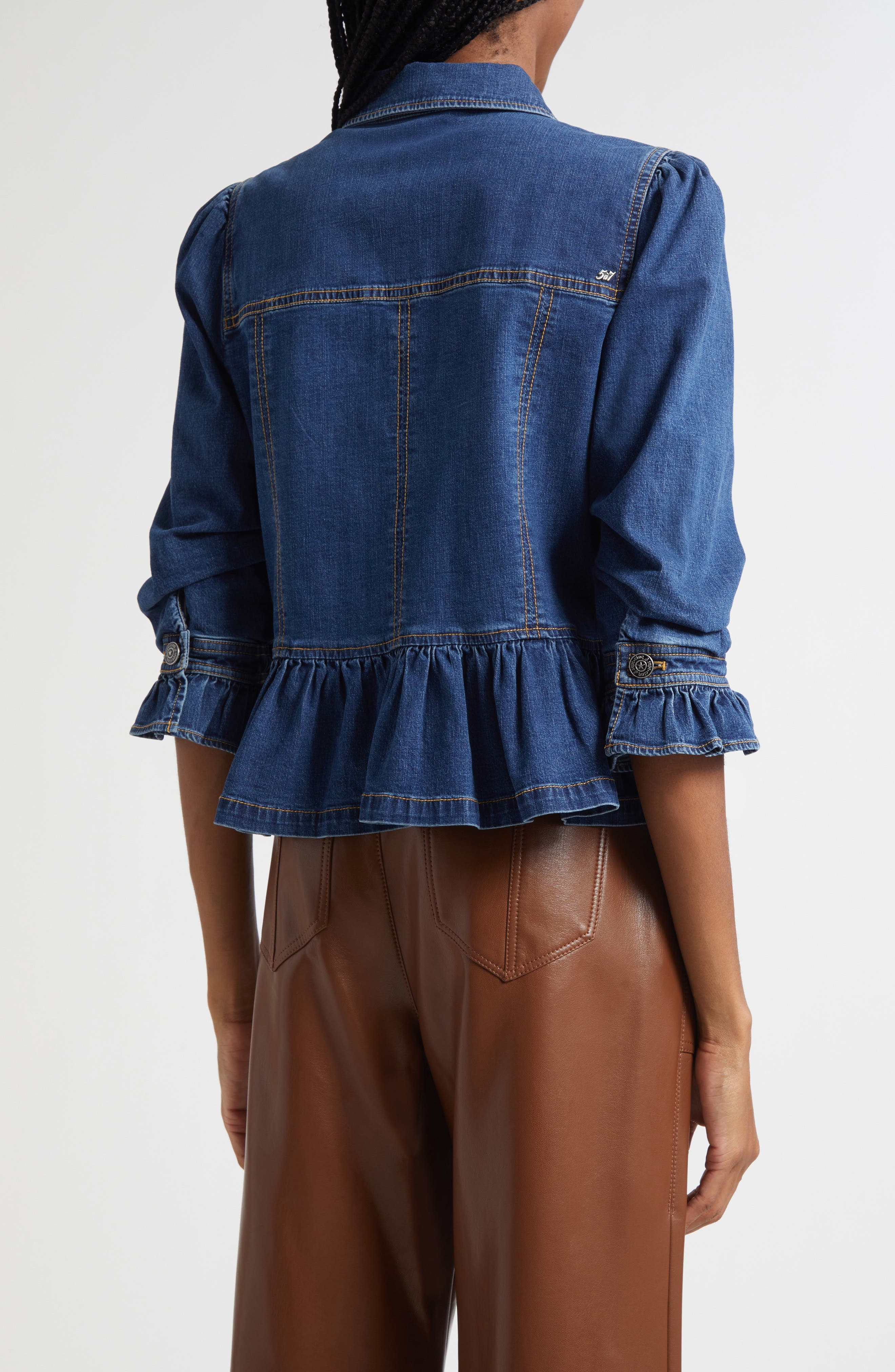 Delanie Denim Peplum Jacket - image 2