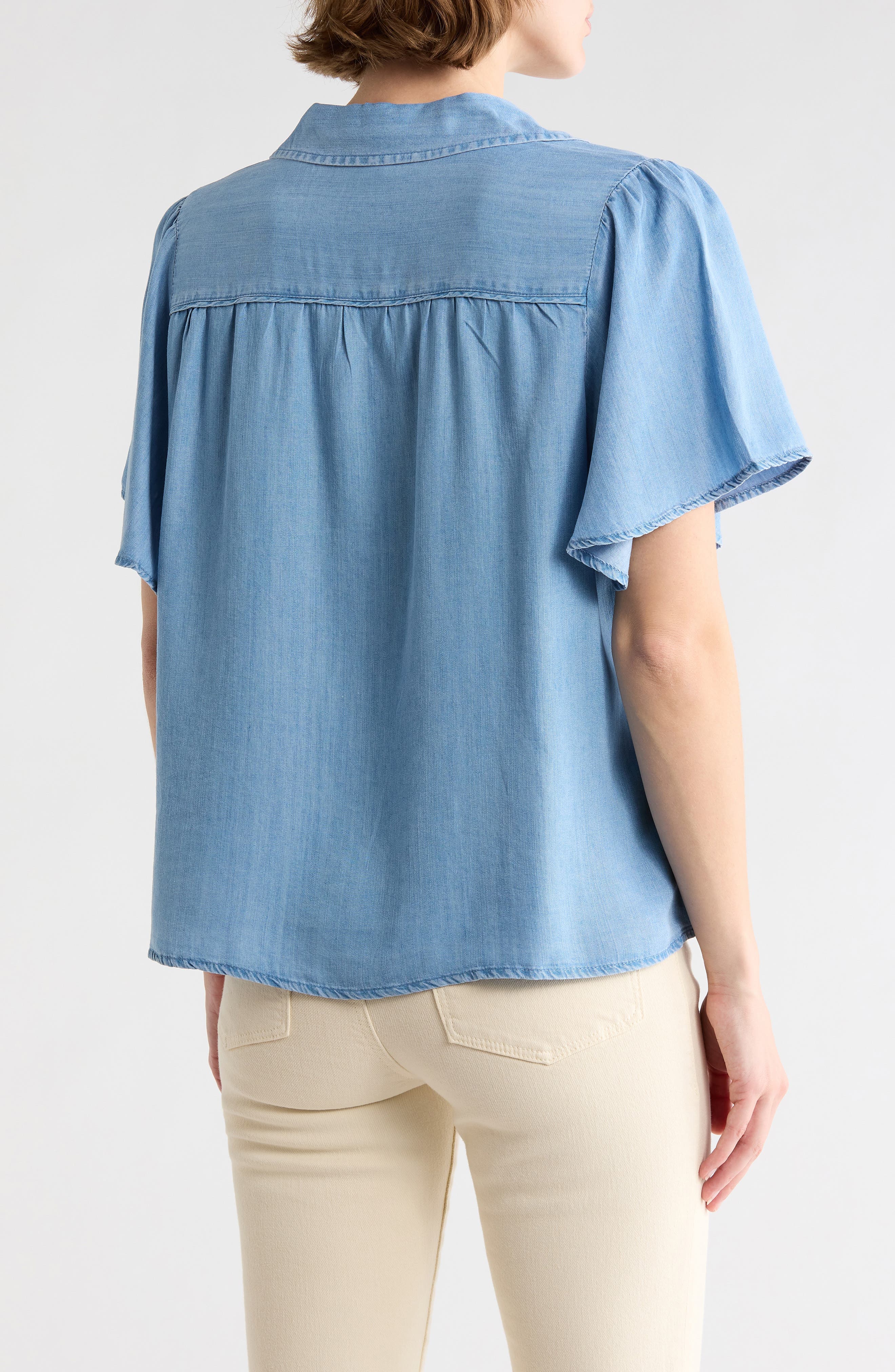 Greyson Short Sleeve Denim Button-Up Shirt - image 2