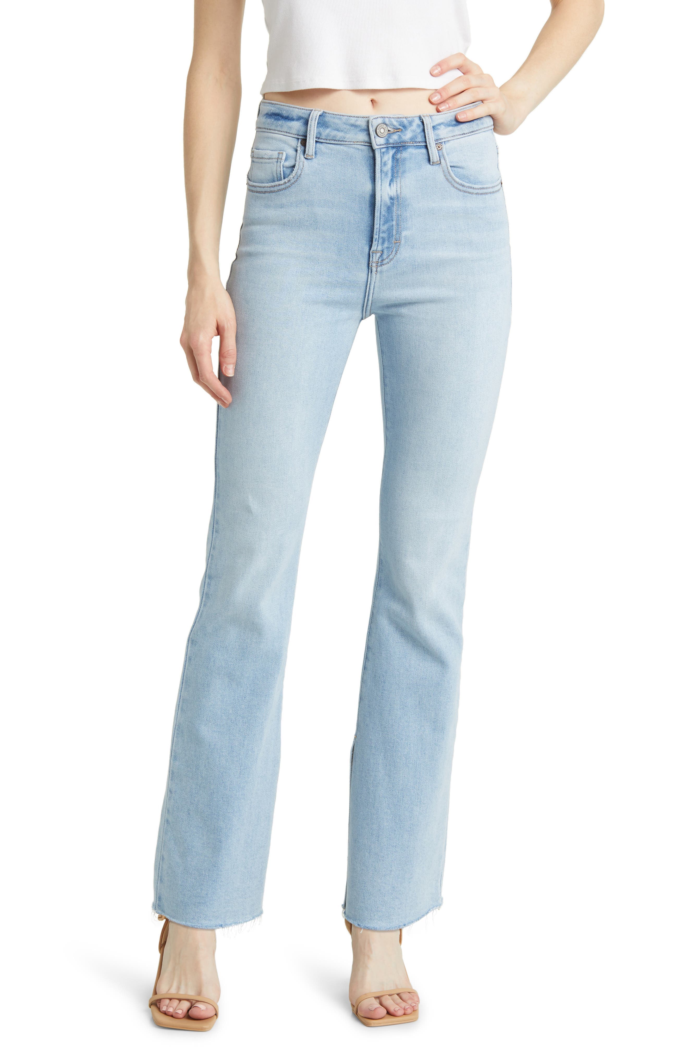 Raw Hem Bootcut Jeans - image 1