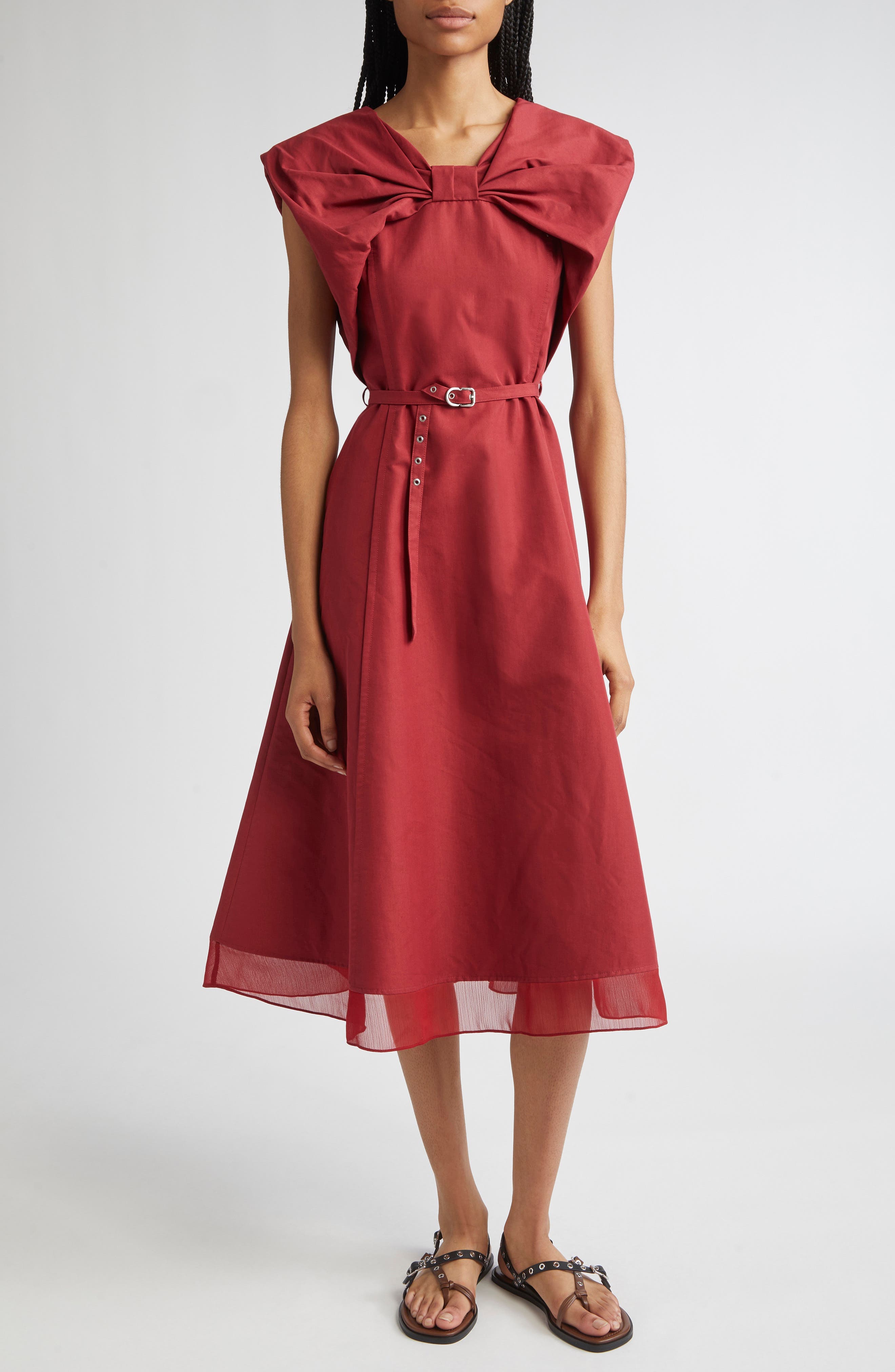 Bow Belted Midi Dress - image 1