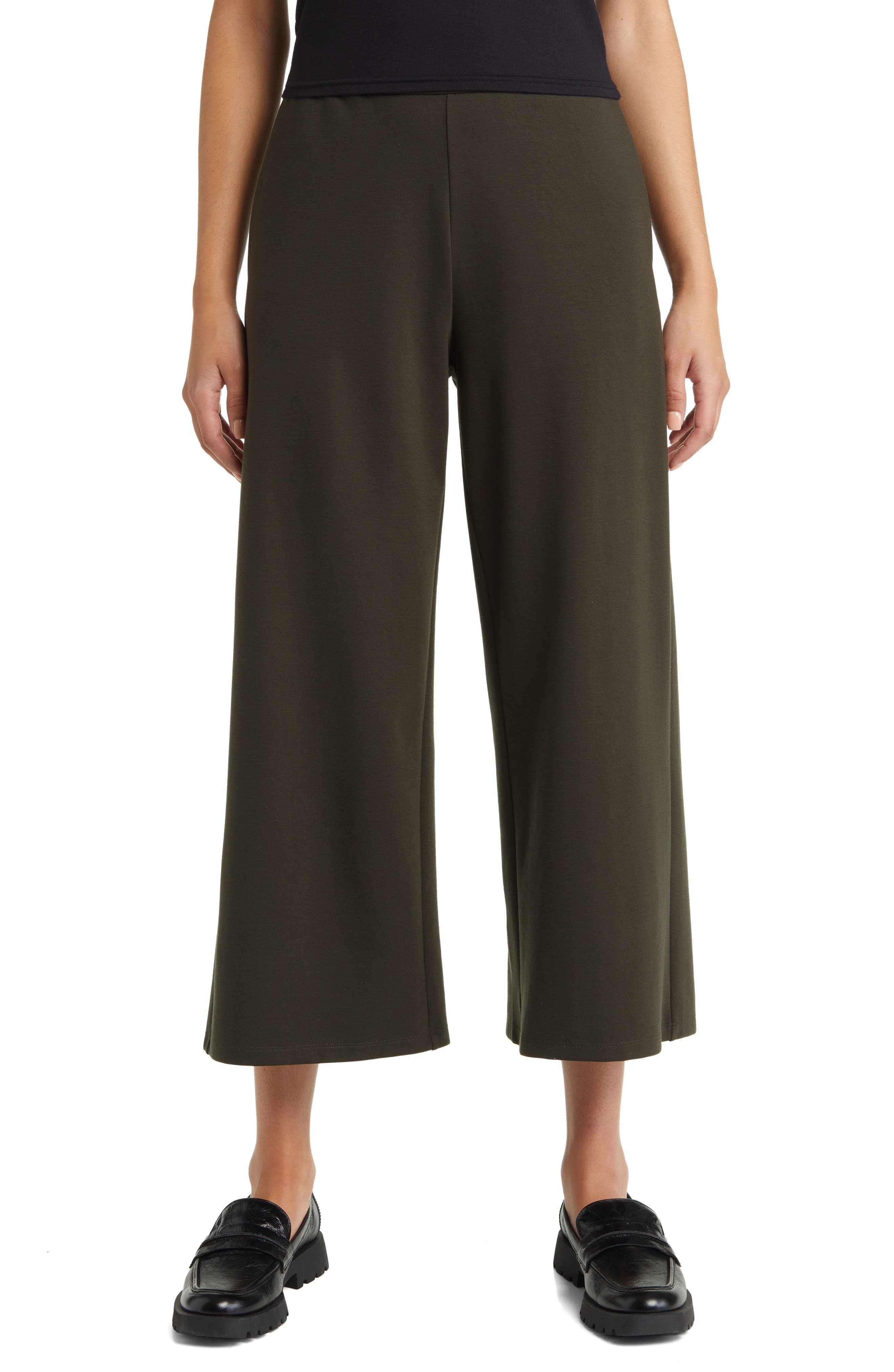 Crop Wide Leg Ponte Pants - image 1
