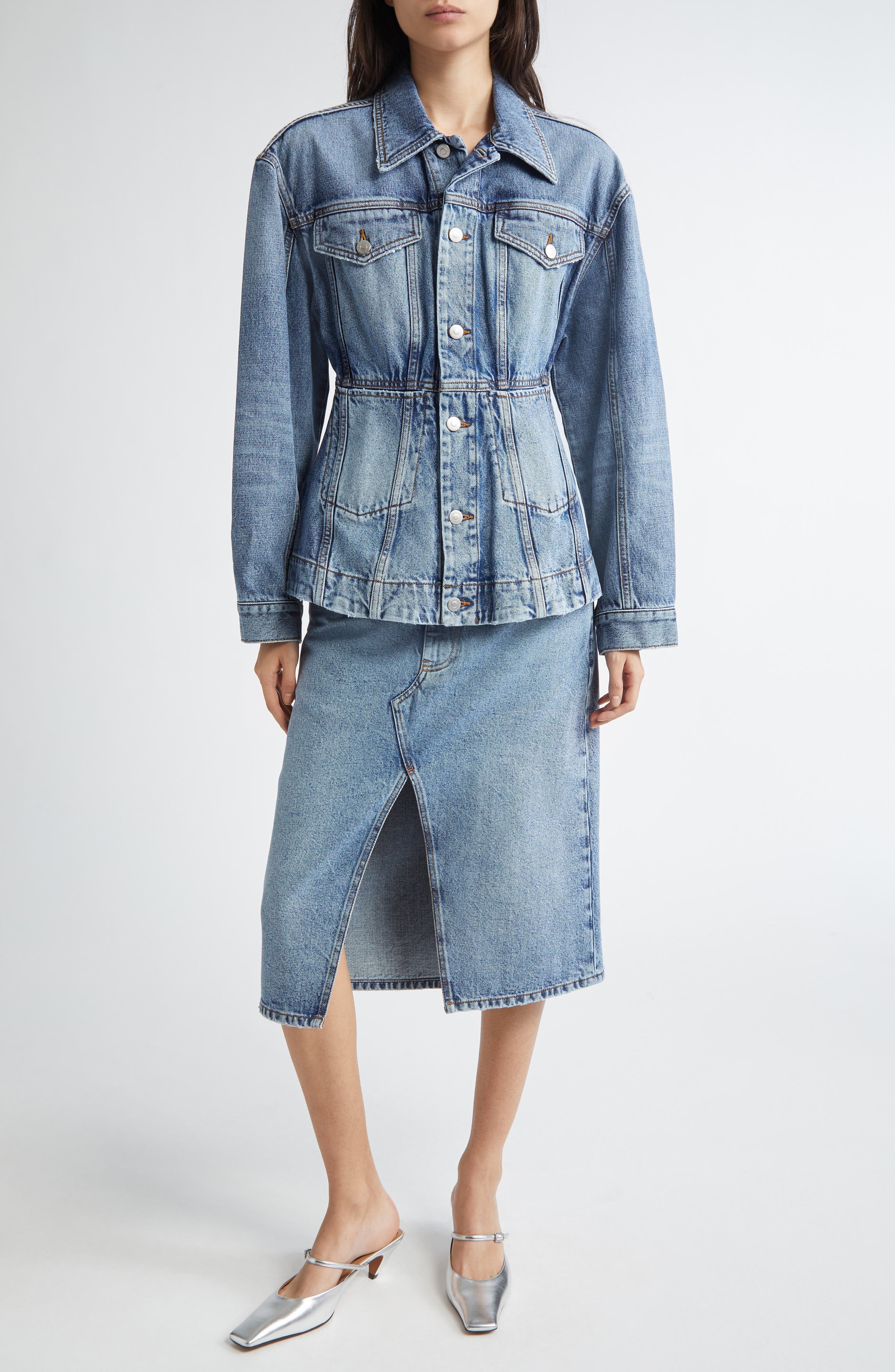 Shadow Pockets Denim Skirt - image 2