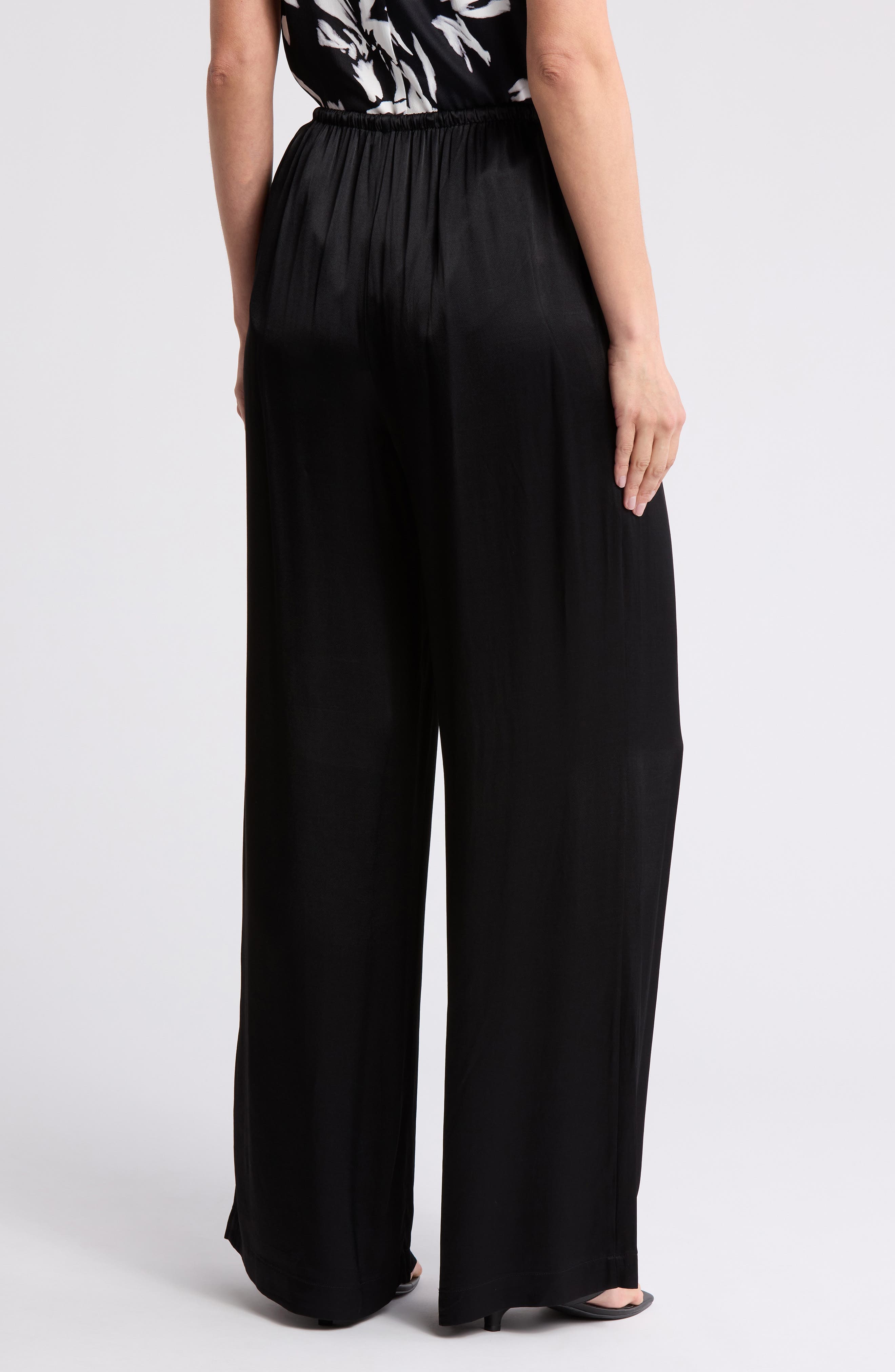 Tie Front Satin Wide Leg Pants - image 2