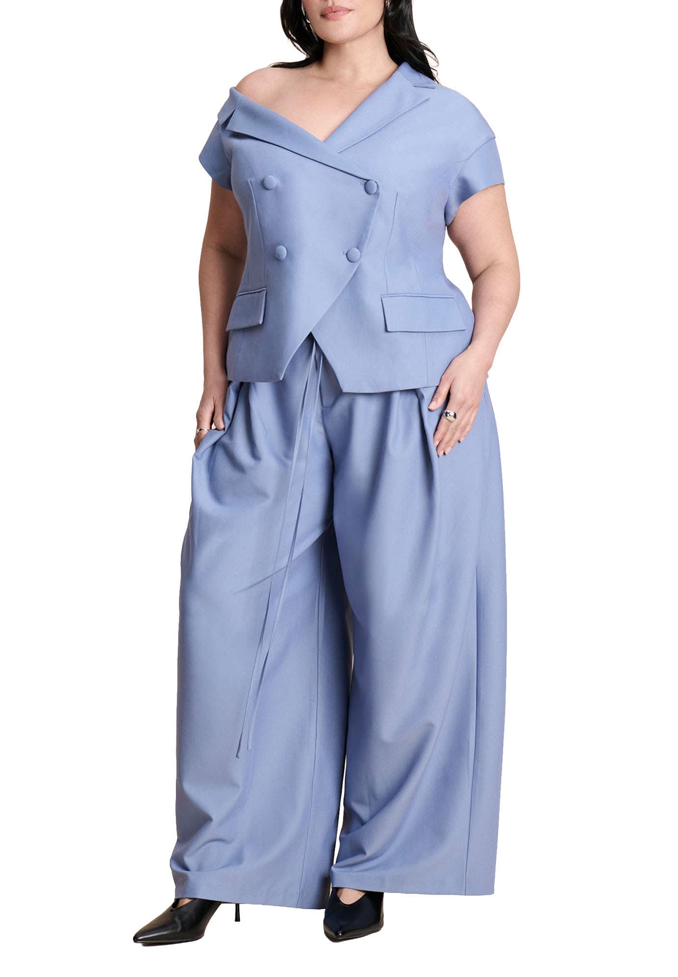 Pleat Detail Trouser With Long Belt - image 3