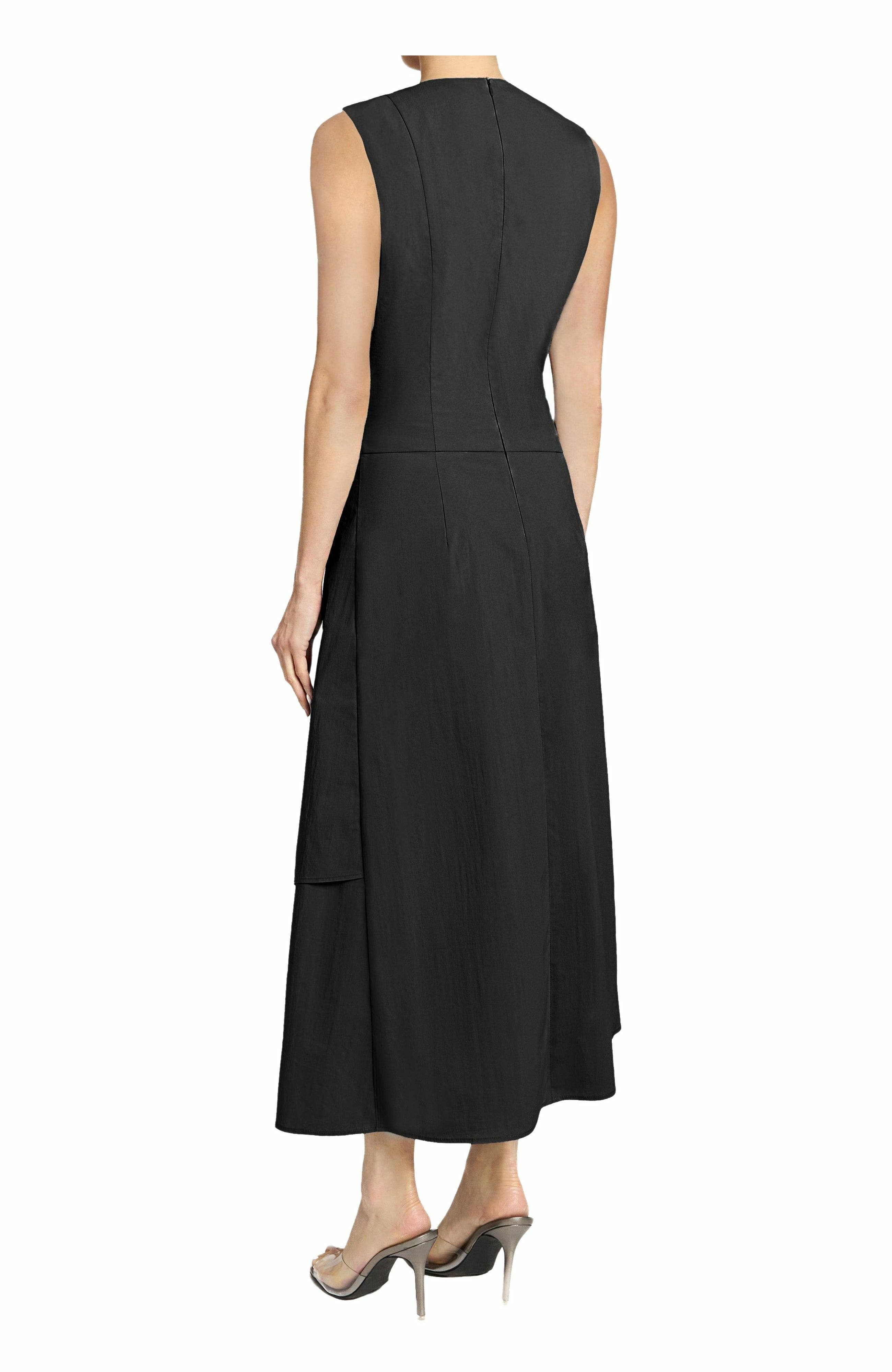 Maddy Sleeveless Multi-Panel Asymmetric Dress in Stretch Cotton - image 2
