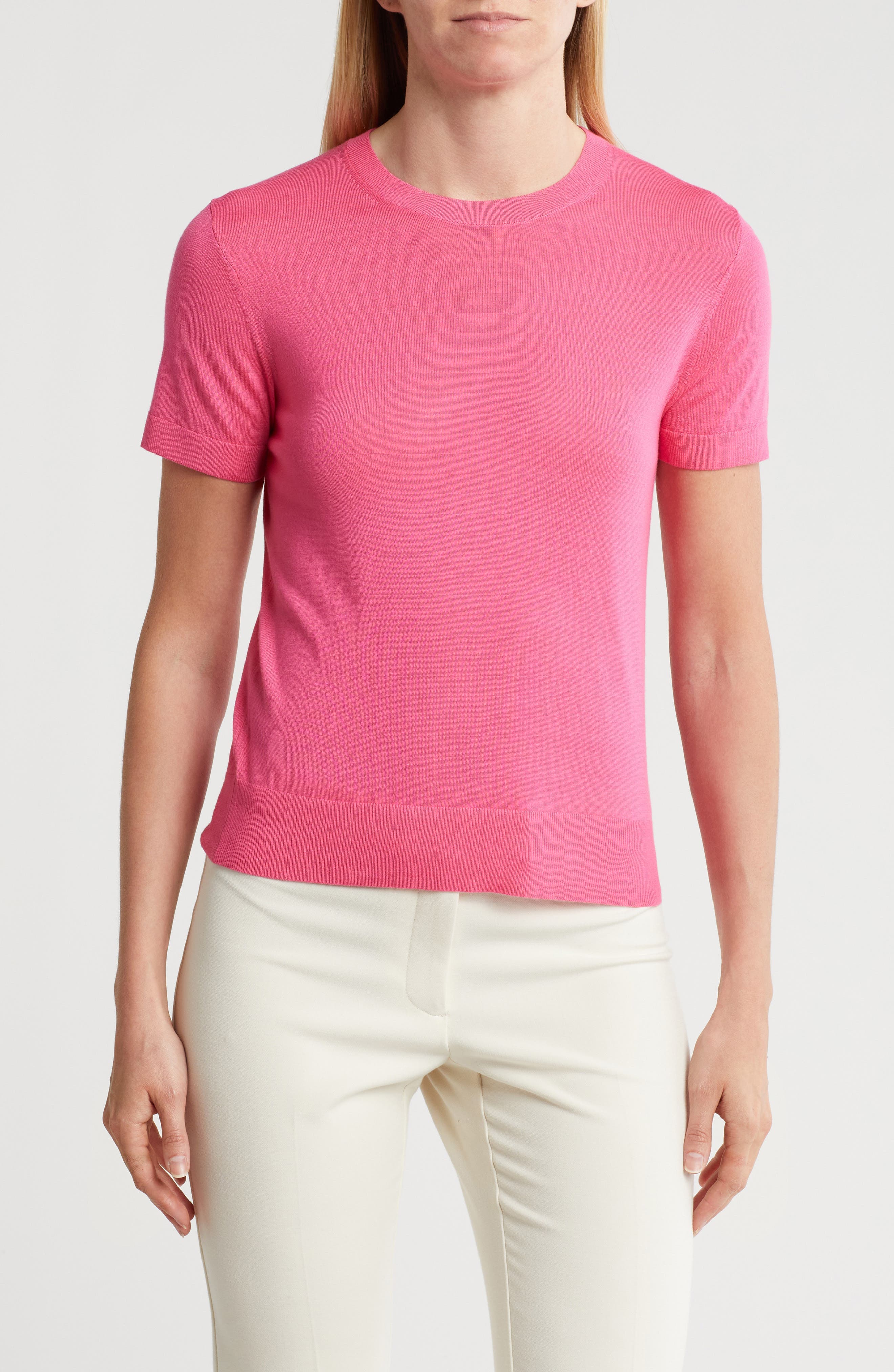 P Regal Short Sleeve Wool Blend Sweater - image 1