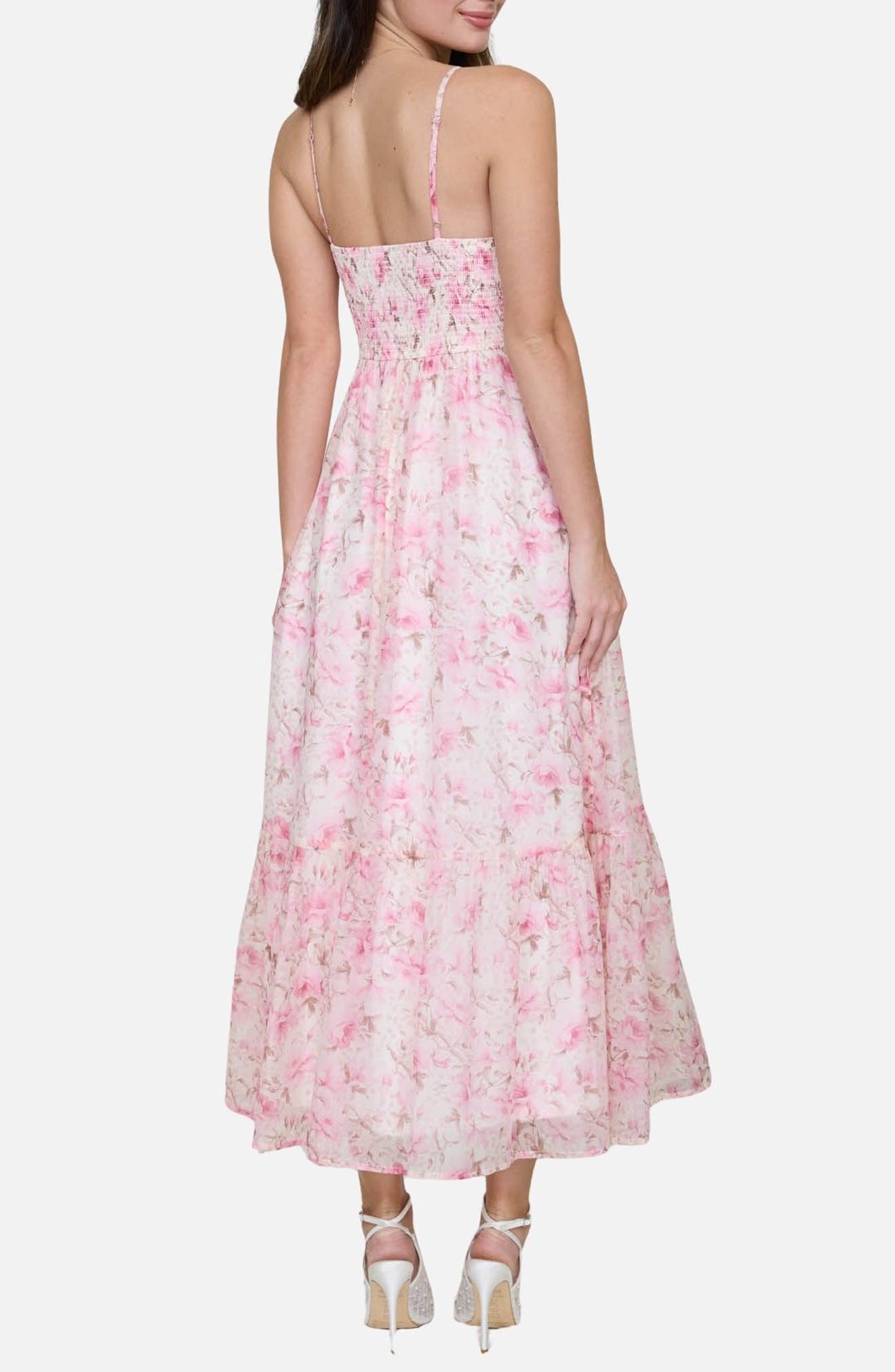 Floral Print Chiffon Party Dress - image 4