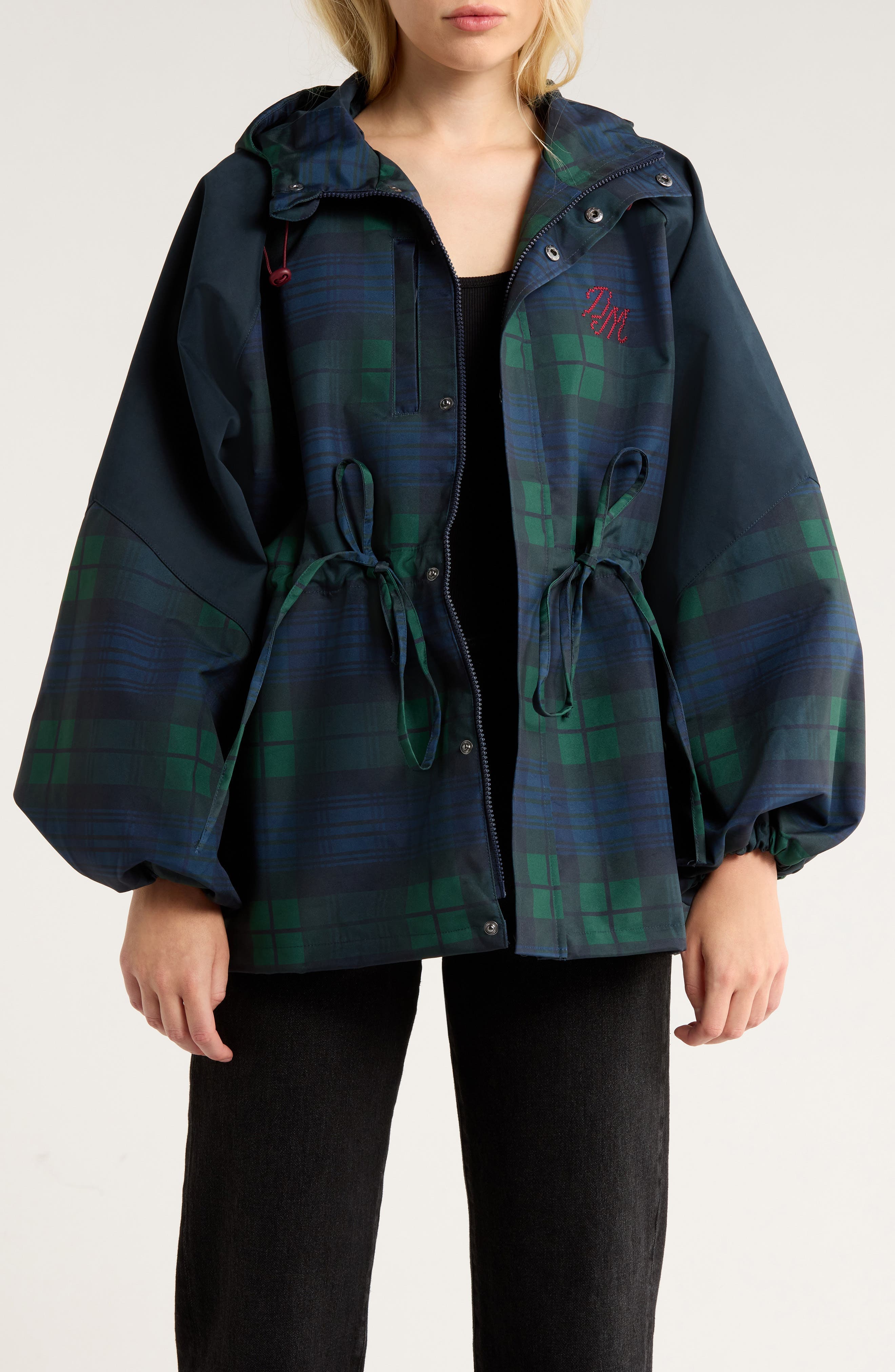 Liu Water Resistant Plaid Raincoat - image 1