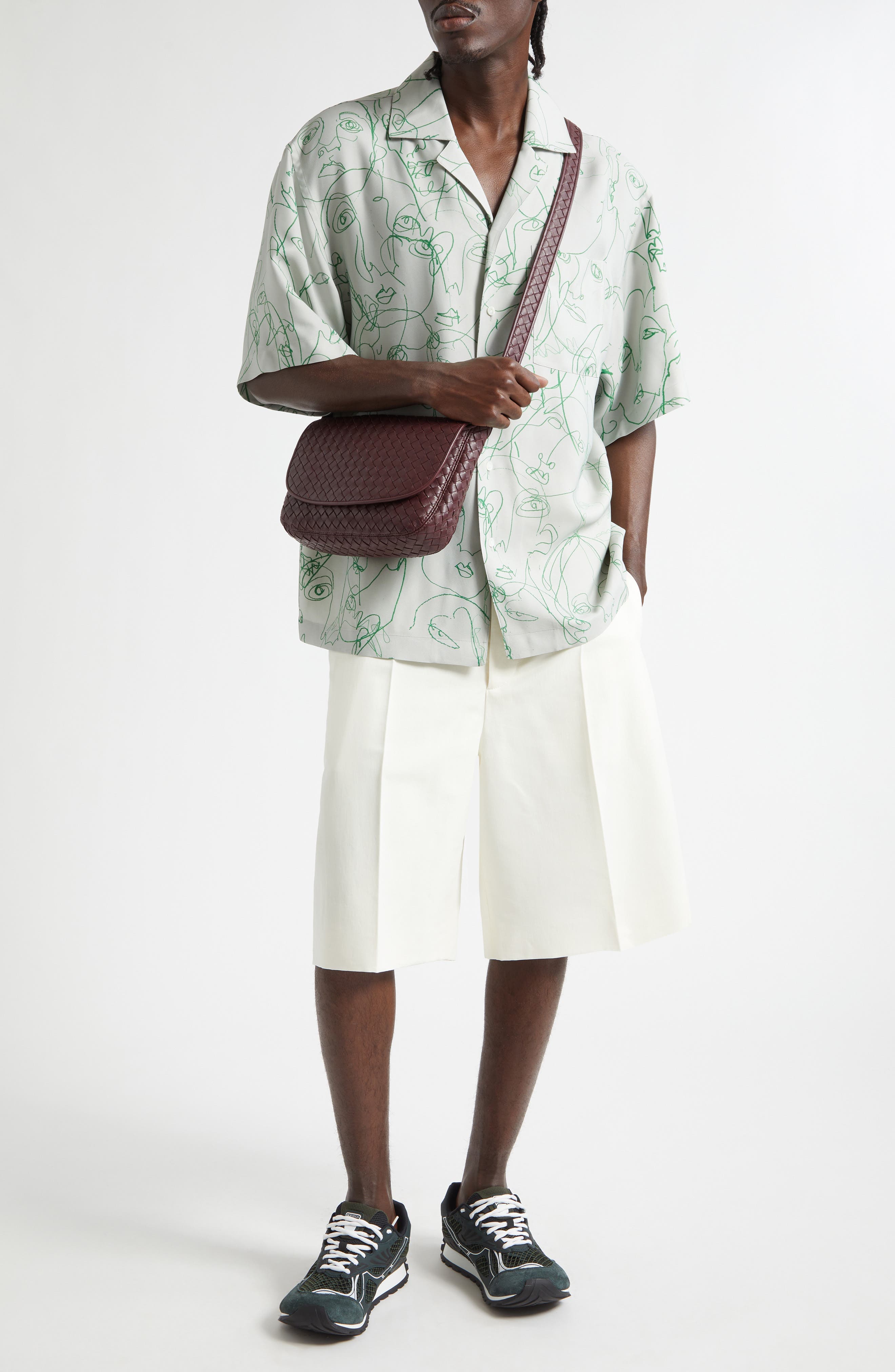Cotton & Silk Crinkled Toile Shorts - image 2